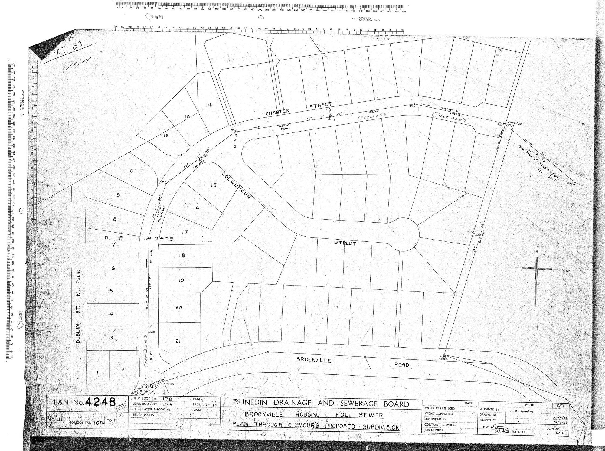 BROCKVILLE HOUSING FOUL SEWER PLAN THROUGH GILMOUR'S PROPOSED SUBDIVISION