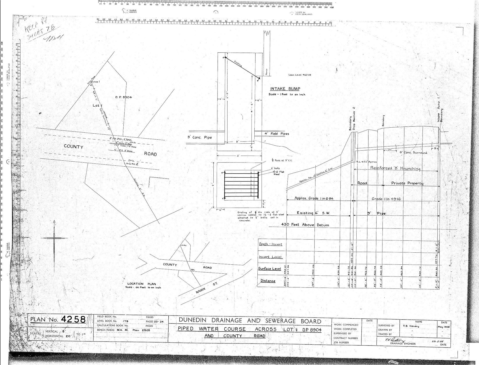 PIPED WATER COURSE ACROSS LOT 1 D.P. 8904  AND COUNTY ROAD