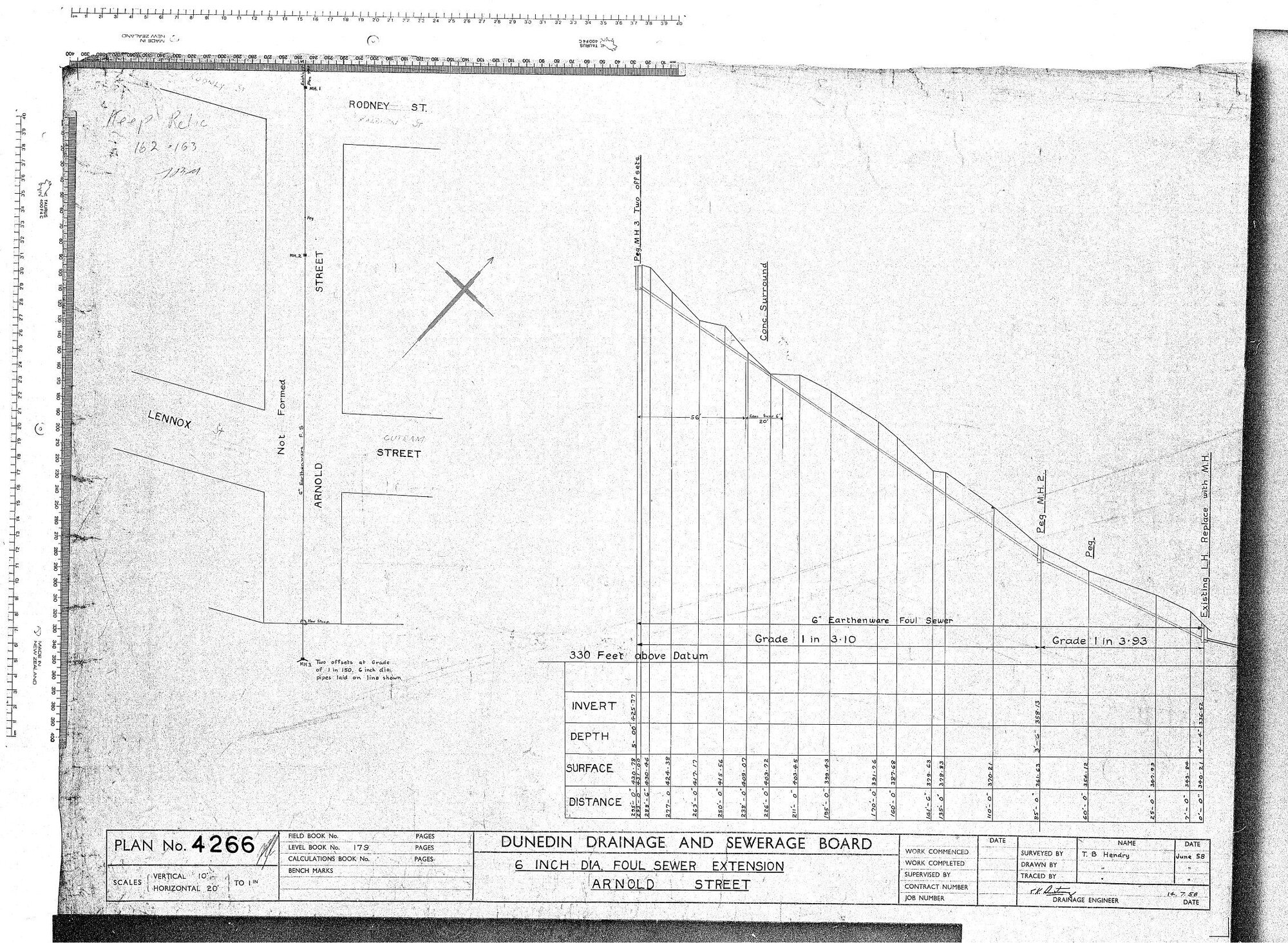 6" DIA FOUL SEWER EXTENSION ARNOLD STREET