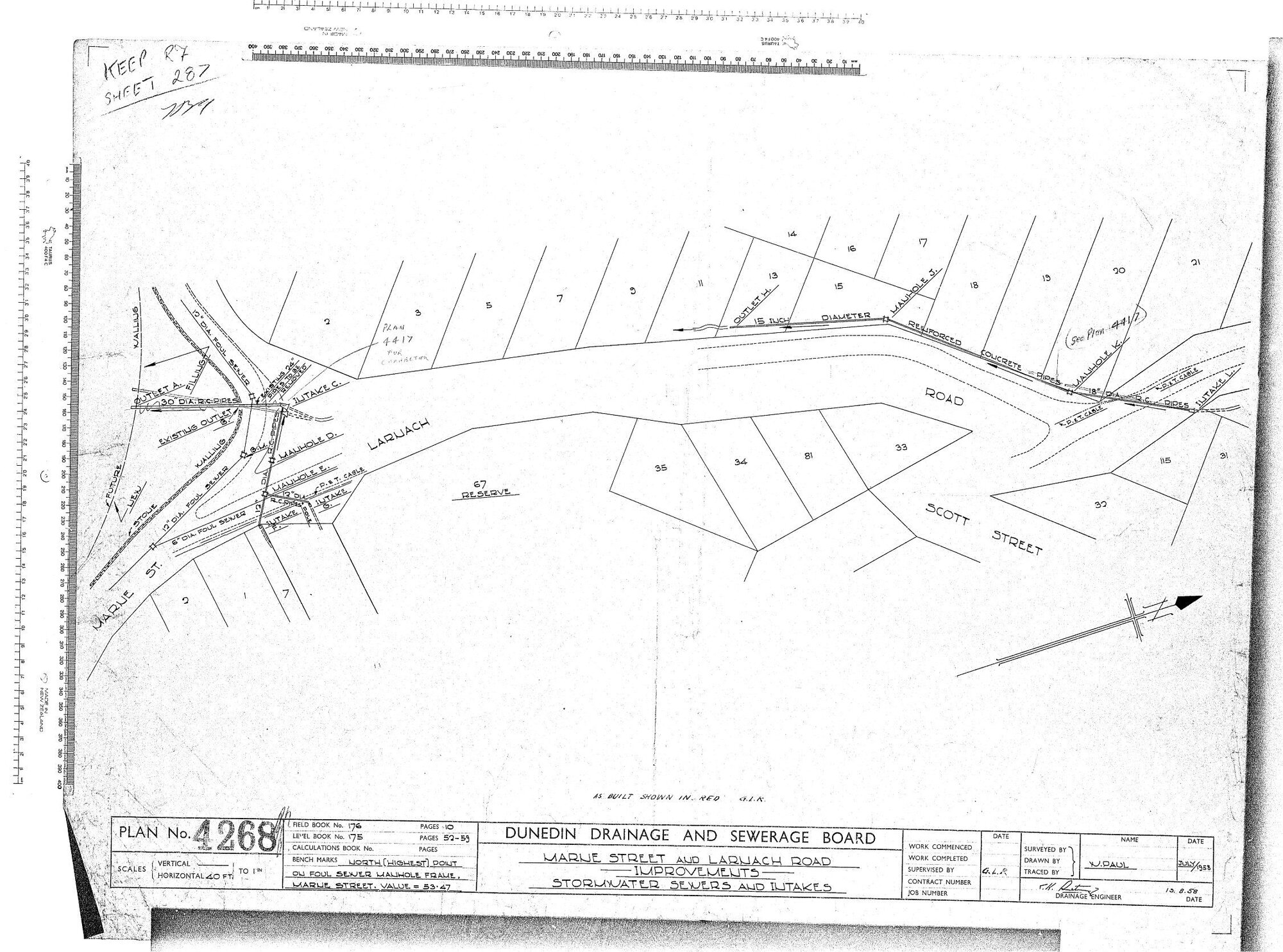 MARNE STREET AND LARNACH ROAD IMPROVEMENTS STORMWATER SEWERS AN DINTAKES
