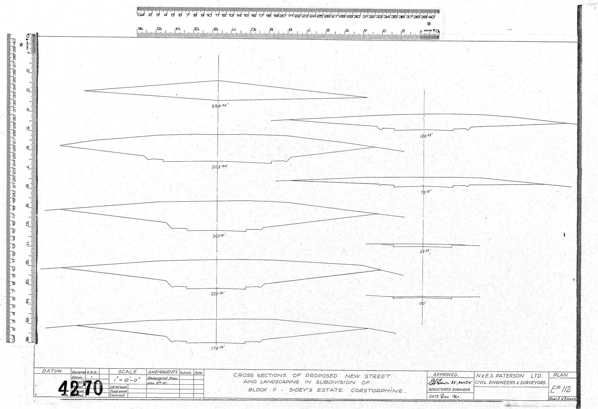 CROSS SECTIONS OF PROPOSED NEW STREET &amp; LANDSCAPING IN SUBDIVISION OF BLOCK II SIDEY'S ESTATE CORSTORPHINE
