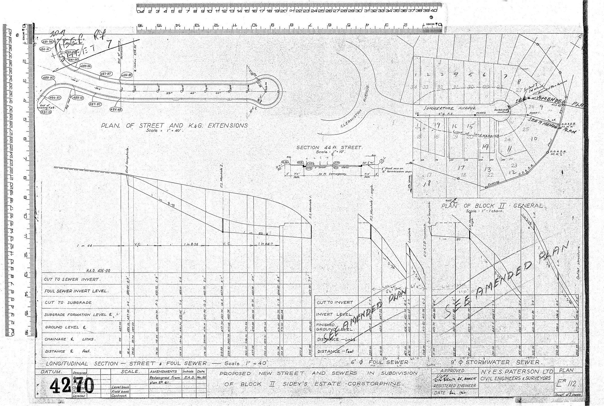 PROPOSED NEW STREET AND SEWERS IN SUBDIVISION OF BLOCK II SIDEY'S ESTATE CORSTORPHINE