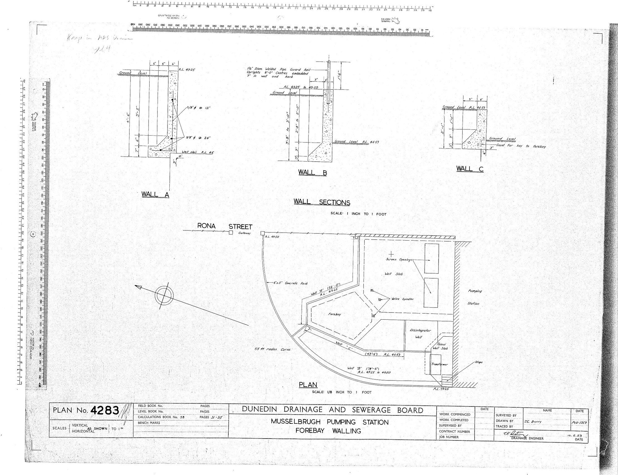 MUSSELBURGH PUMPING STSTION FOREBAY WALLING