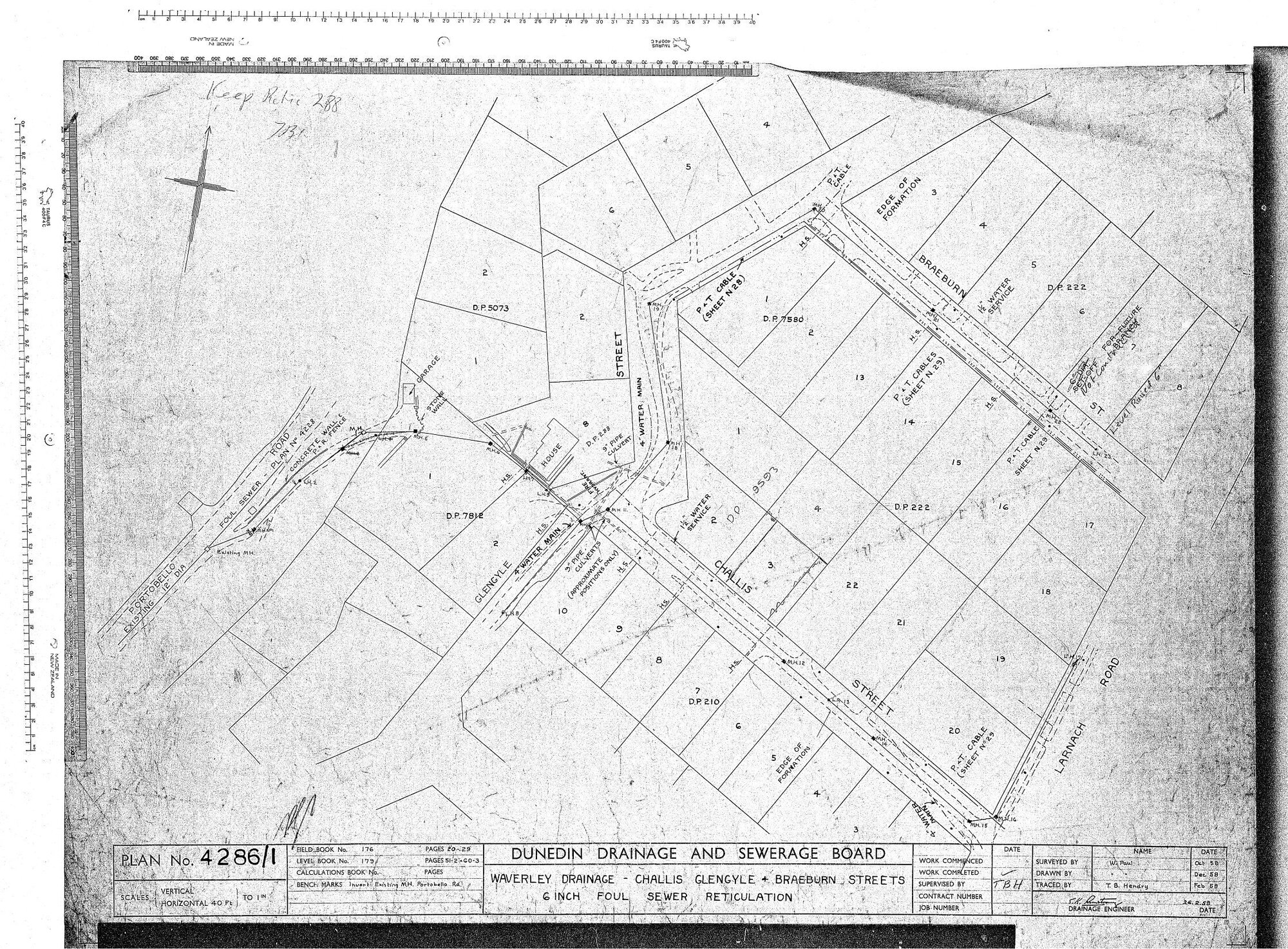 WAVERLEY DRAINAGE - CHALLIS GLENGYLE &amp; BRAEBURN STREETS 6" FOUL SEWER RETICULATION