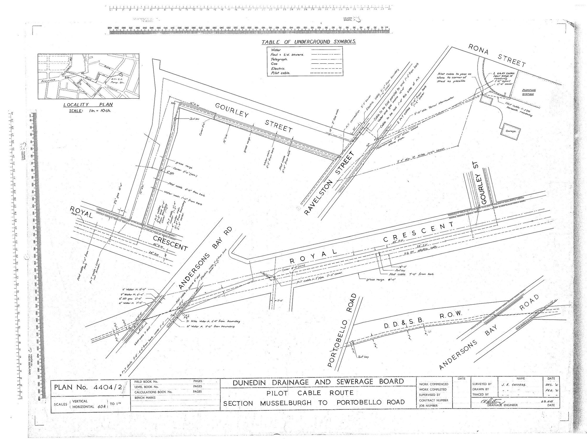 PILOT CABLE ROUTE SECTION MUSSELBURGH TO PORTOBELLO ROAD