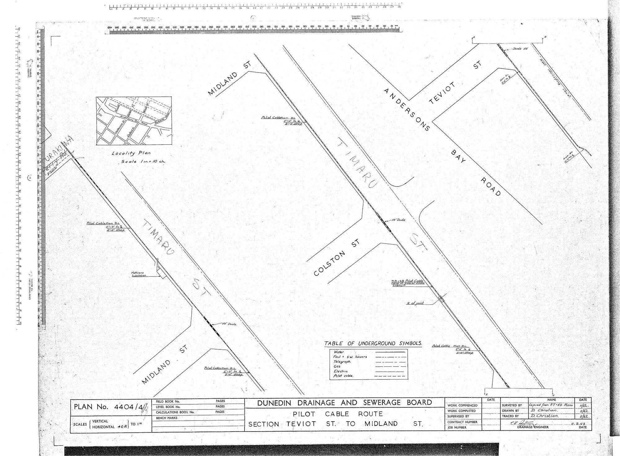 PILOT CABLE ROUTE SECTION TEYIOT ST TO MIDLAND ST