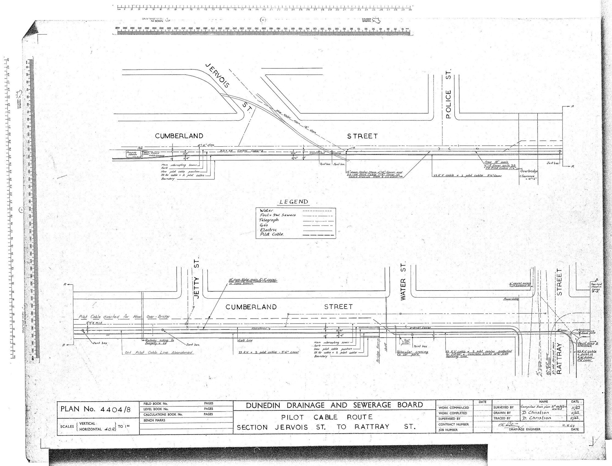 PILOT CABLE ROUTE SECTION JERVOIS ST. TO RATTRAY ST