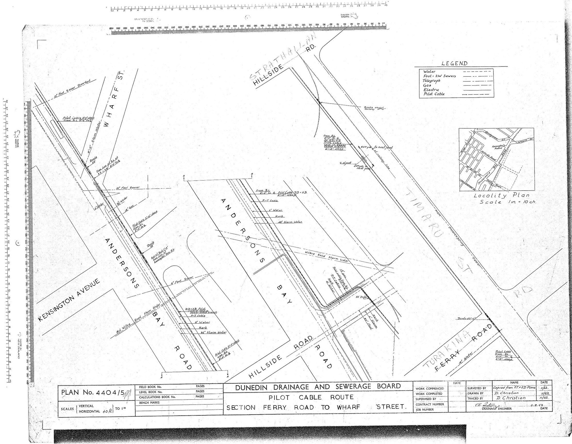 PILOT CABLE ROUTE  SECTION FERRY ROAD TO WHARF STREET