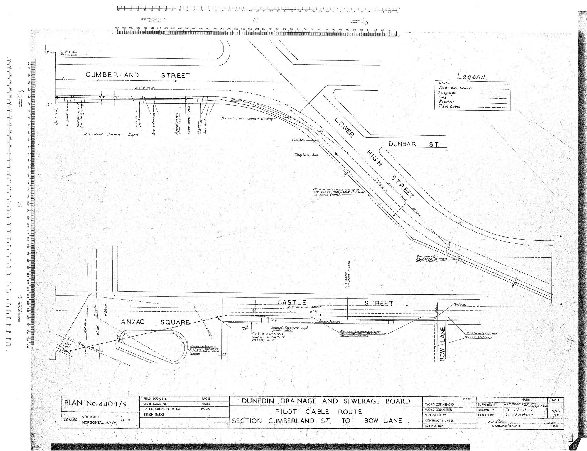 PILOT CABLE ROUTE SECTION CUMBERLAND ST. TO BOW LANE