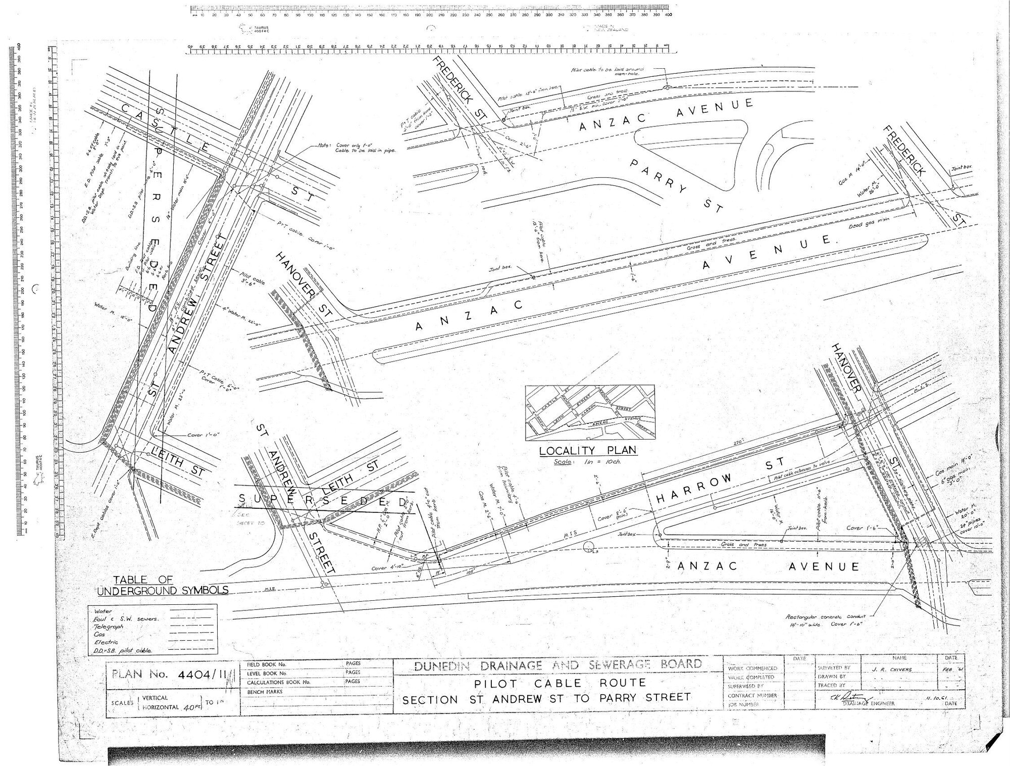 PILOT CABLE ROUTE  SECTION ST ANDREW ST TO PARRY STREET