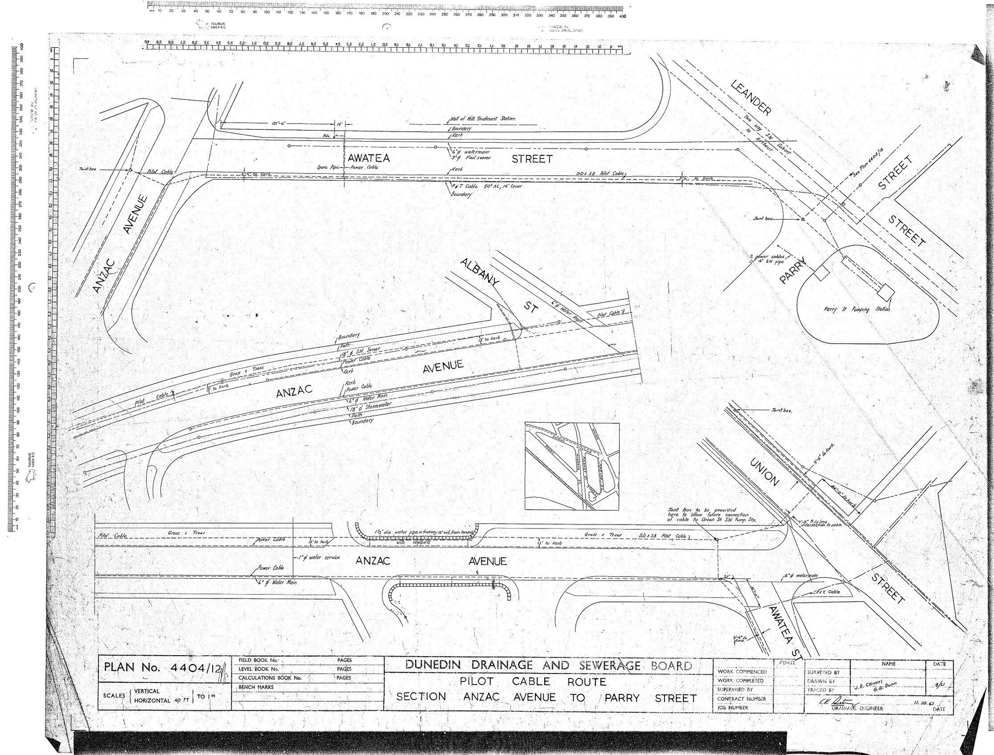 PILOT CABLE ROUTE SECTION ANZAC AVENUE TO PARRY STREET