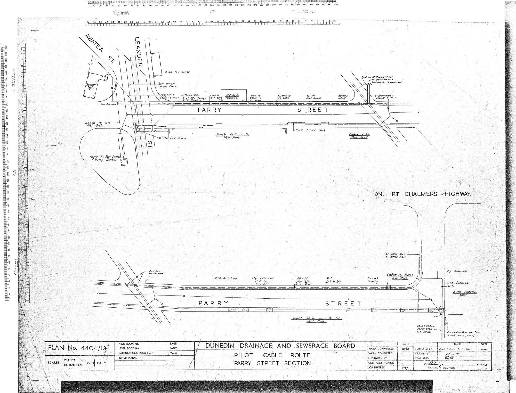 PILOT CABLE ROUTE PARRY STREET SECTION