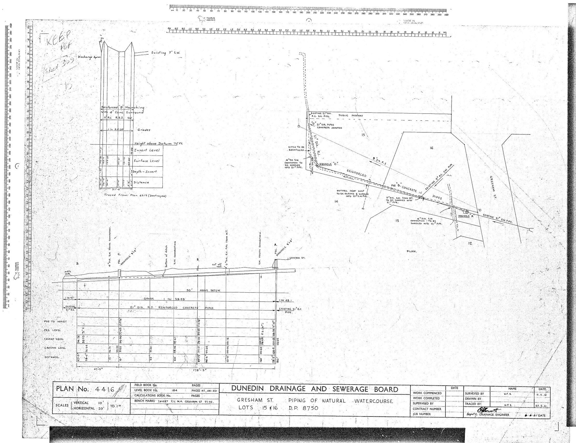 GRESHAM ST. PIPING OF NATURAL WATERCOURSE  LOTS 15&amp; 16 D.P. 8750