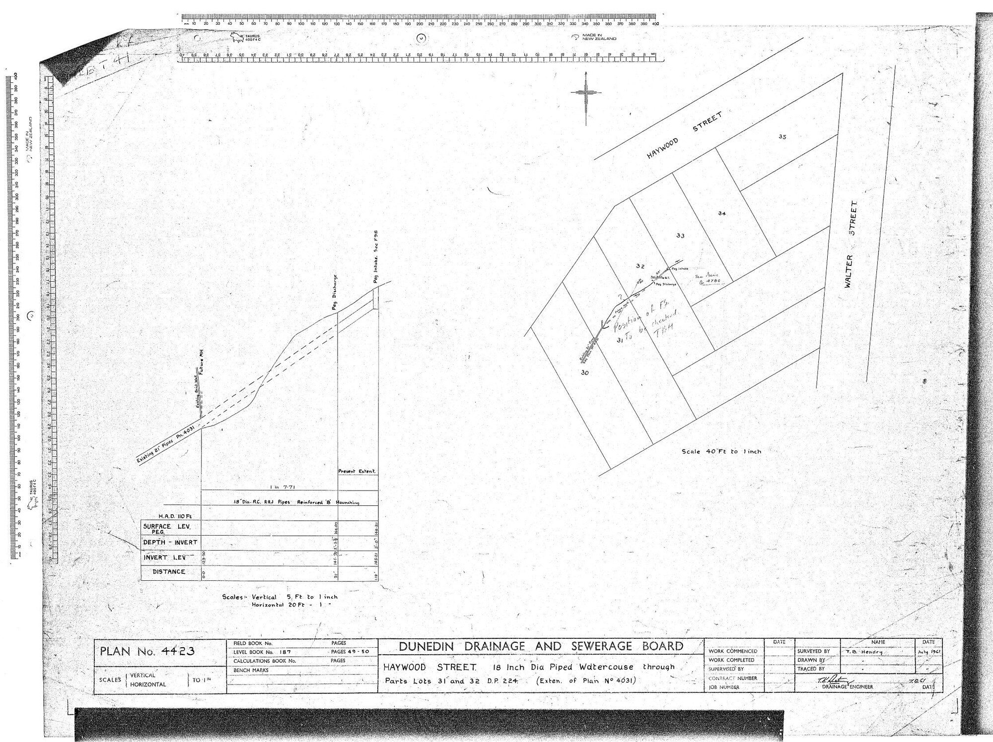 HAYWOOD STREET 18" DIA PIPED WATERCOURSE THROUGH PARTS LOT 31 &amp; 32 D.P. 224  (EXTEN OF PLAN No. 4031)