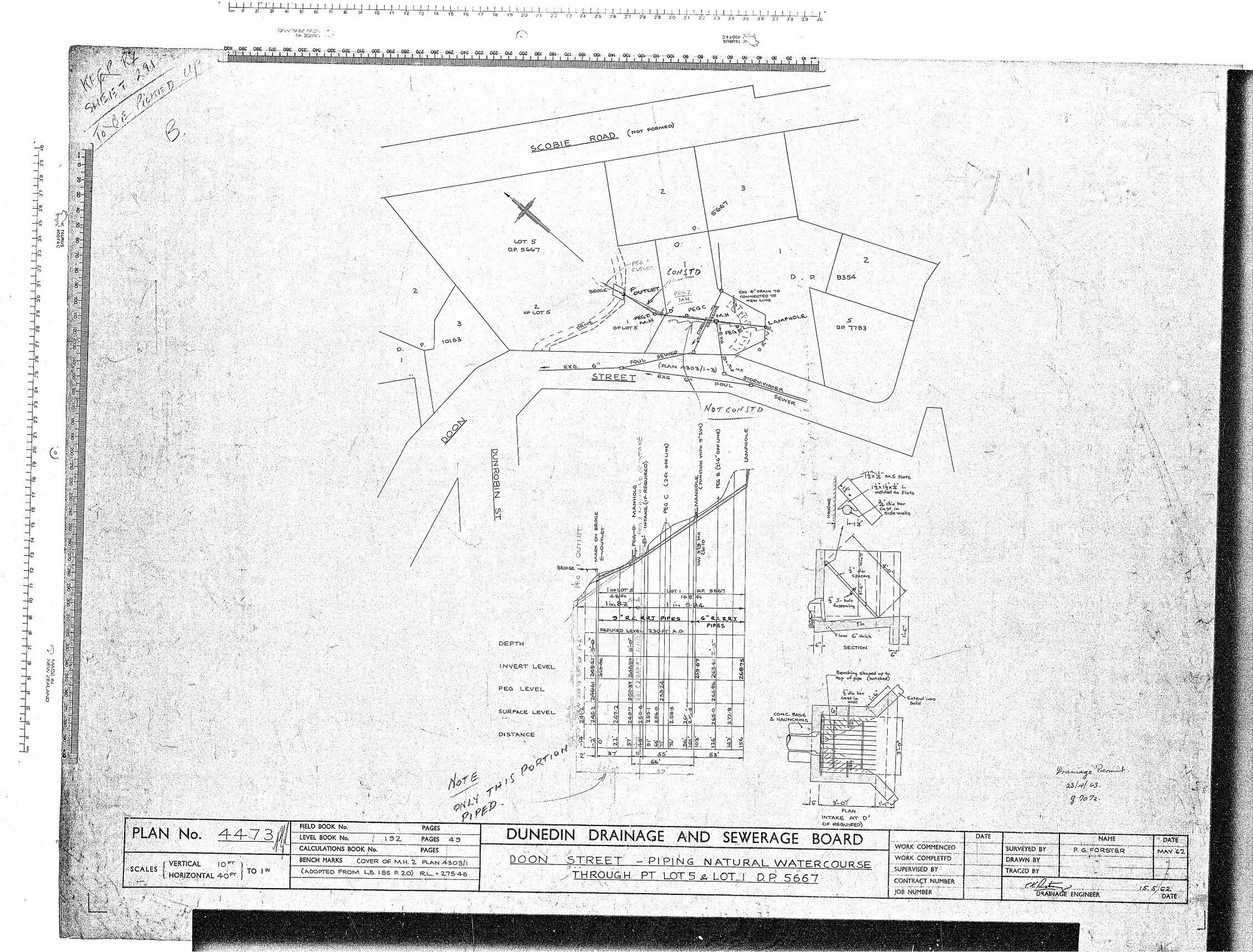 DOON STREET - PIPING NATURAL WATERCOURSE THROUGH PT LOT 5 &amp; LOT 1 D.P. 5667