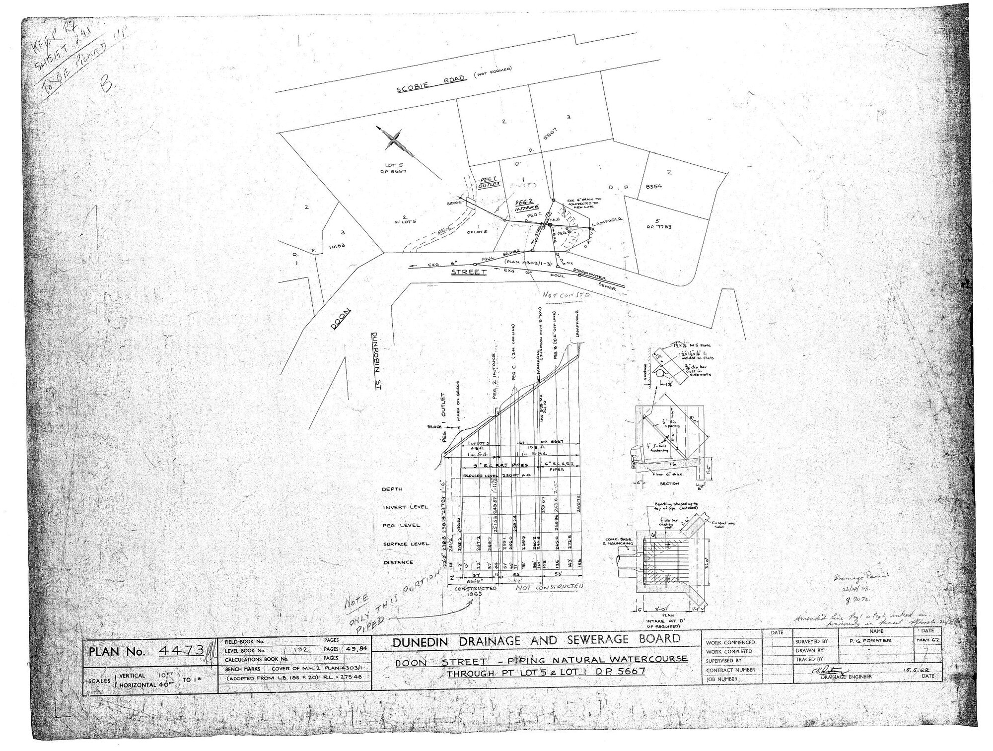 DOON STREET - PIPING NATURAL WATERCOURSE THROUGH PT LOT 5 &amp; LOT 1 D.P. 5667