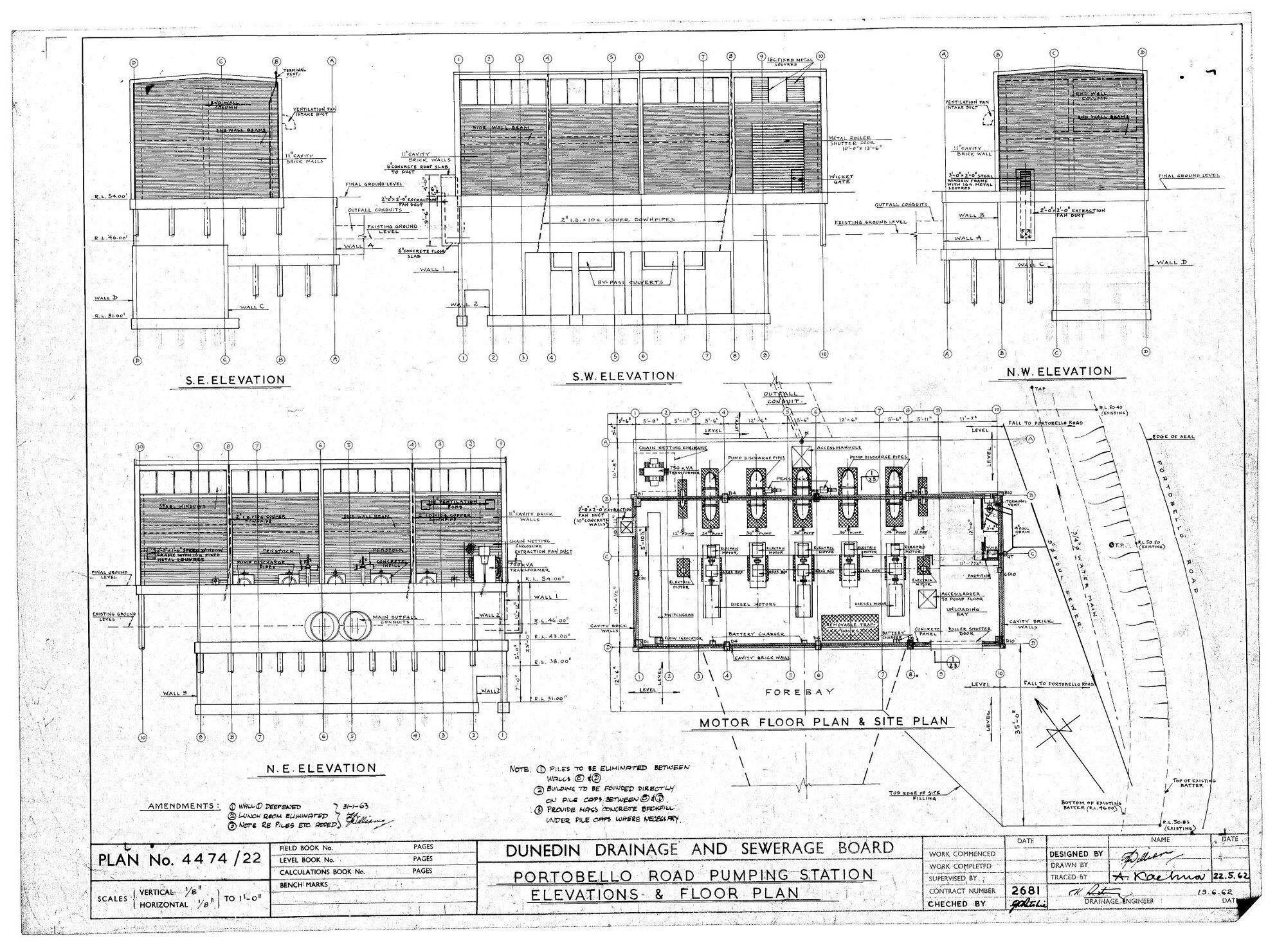 PORTOBELLO ROAD PUMPING STATION  ELEVATIONS &amp; FLOOR PLAN