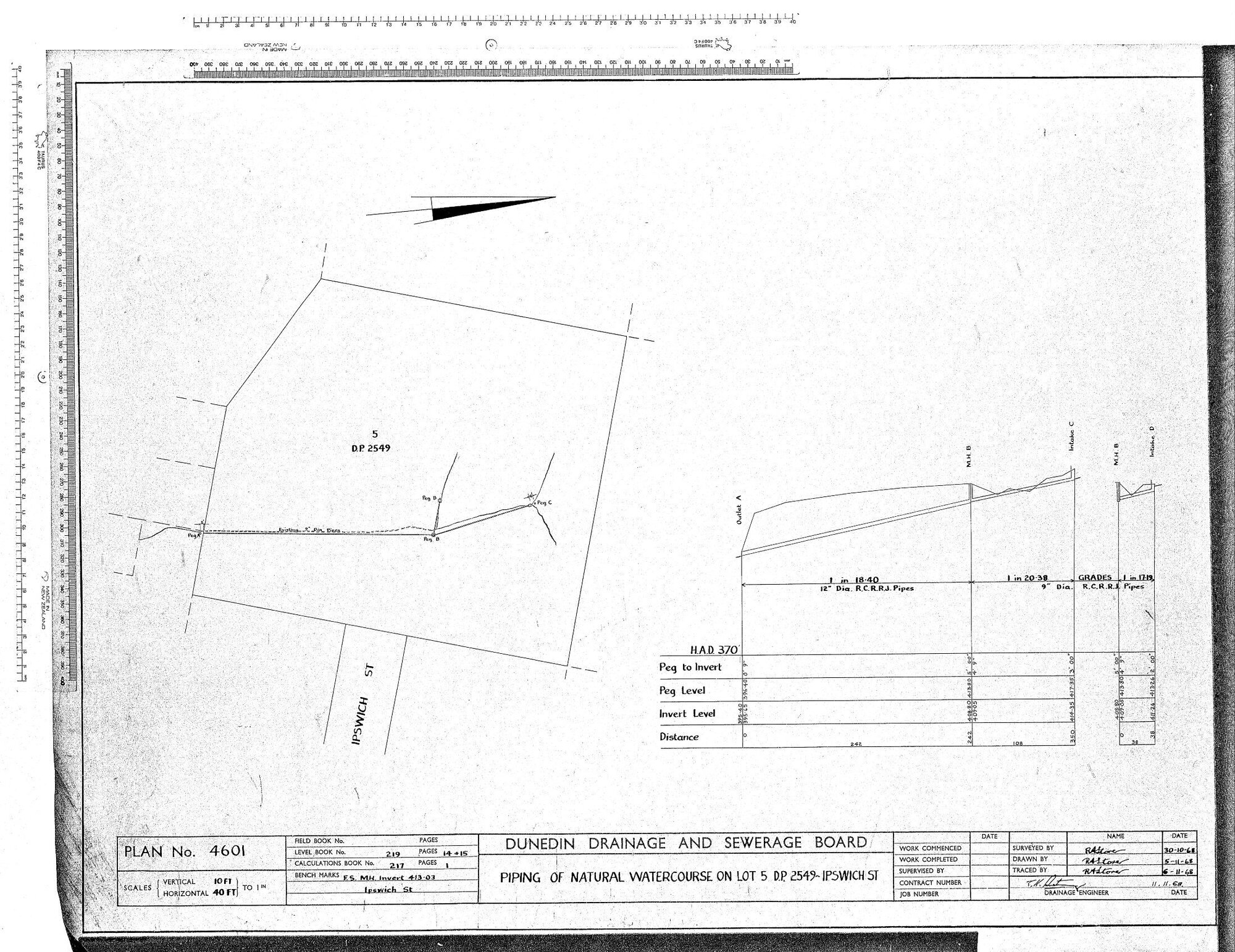 PIPING OF NATURAL WATERCOURSE ON LOT 5. D.P. 2549 -IPSWICH ST