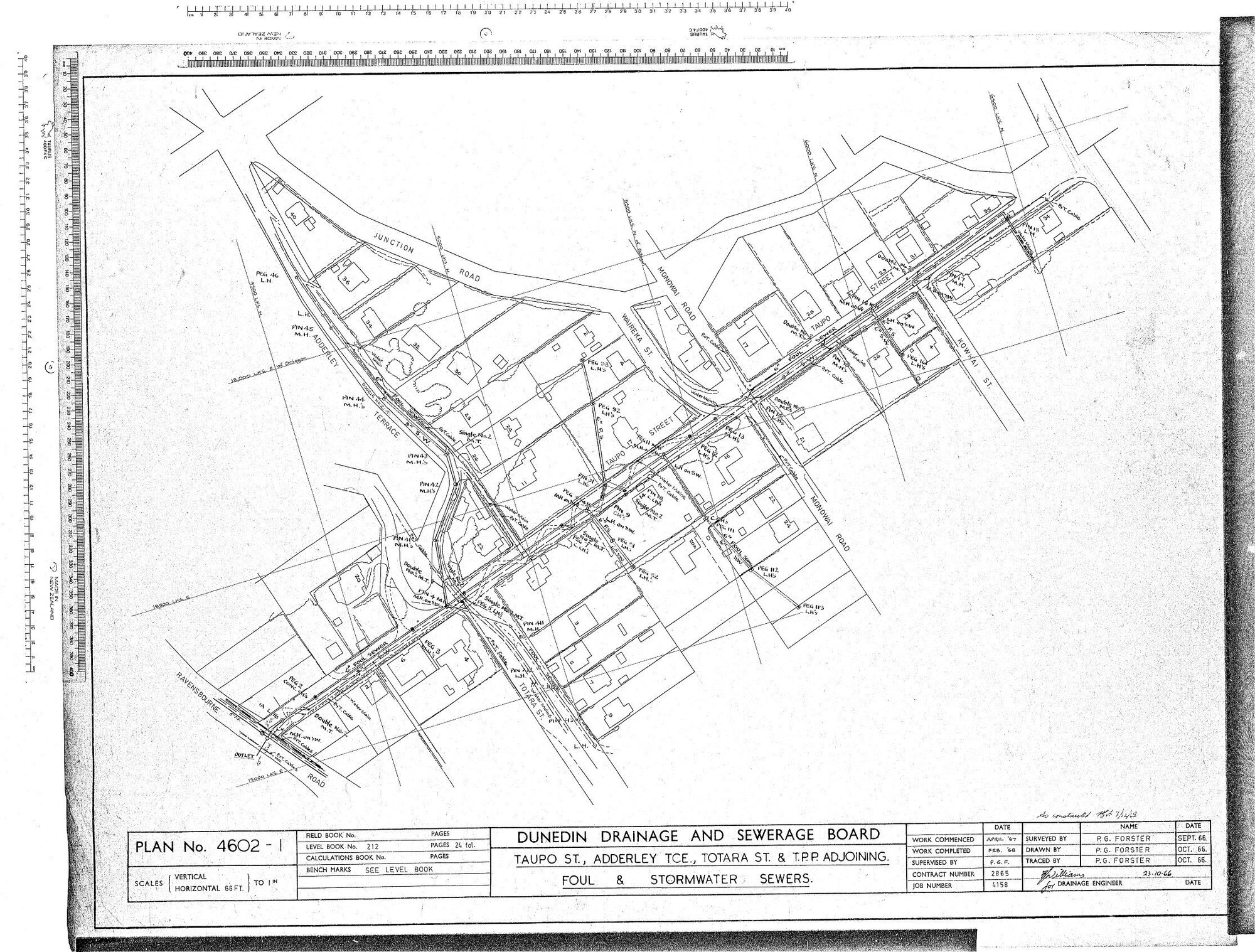TAUPO ST. ADDERLEY TCE, TOTARA ST. &amp; T.P.P. ADJOINING FOUL &amp; STORMWATER SEWERS