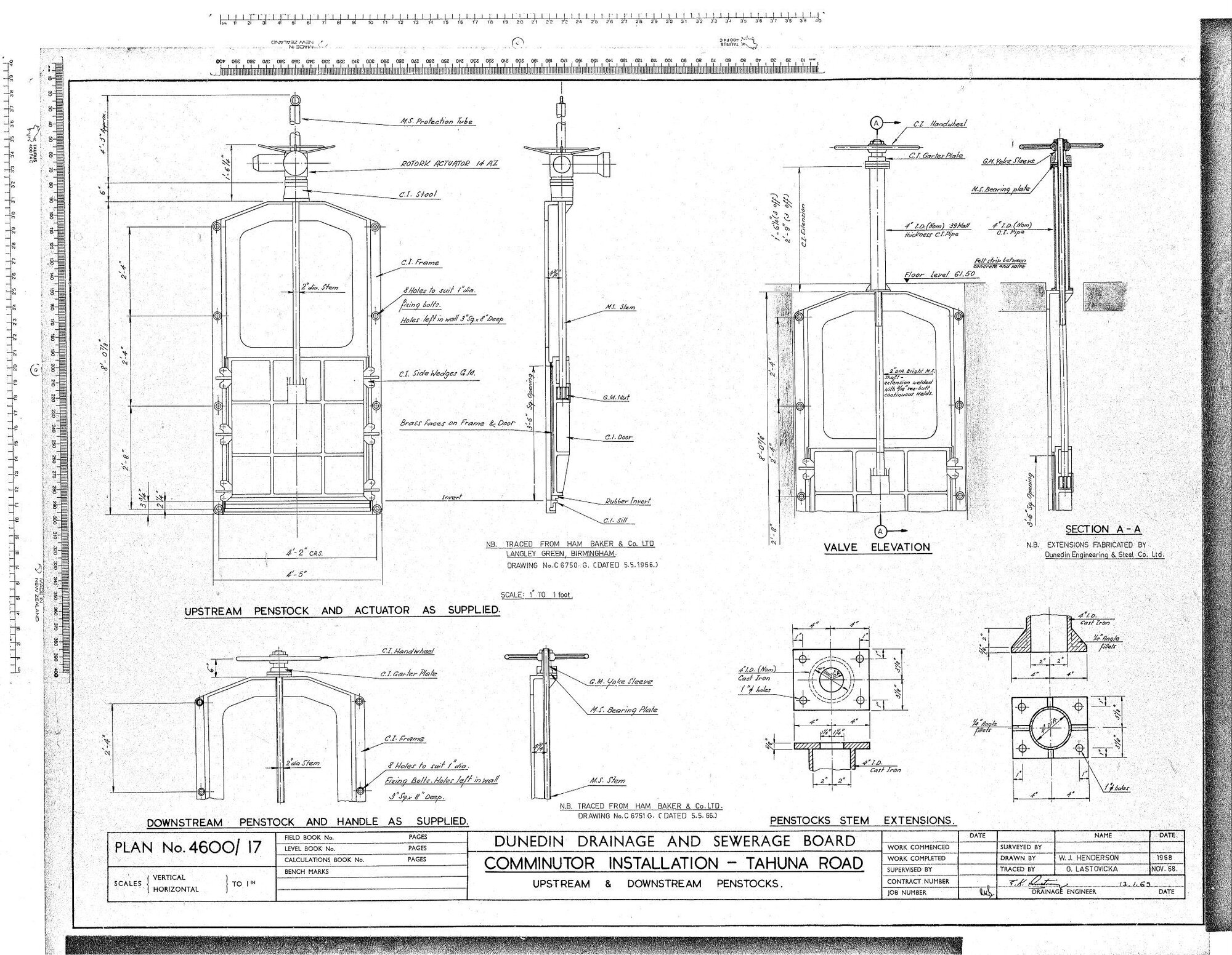 COMMINUTOR INSTALLATION - TAHUNA ROAD  UPSTREAM &amp; DOWNSTREAM PENSTOCKS