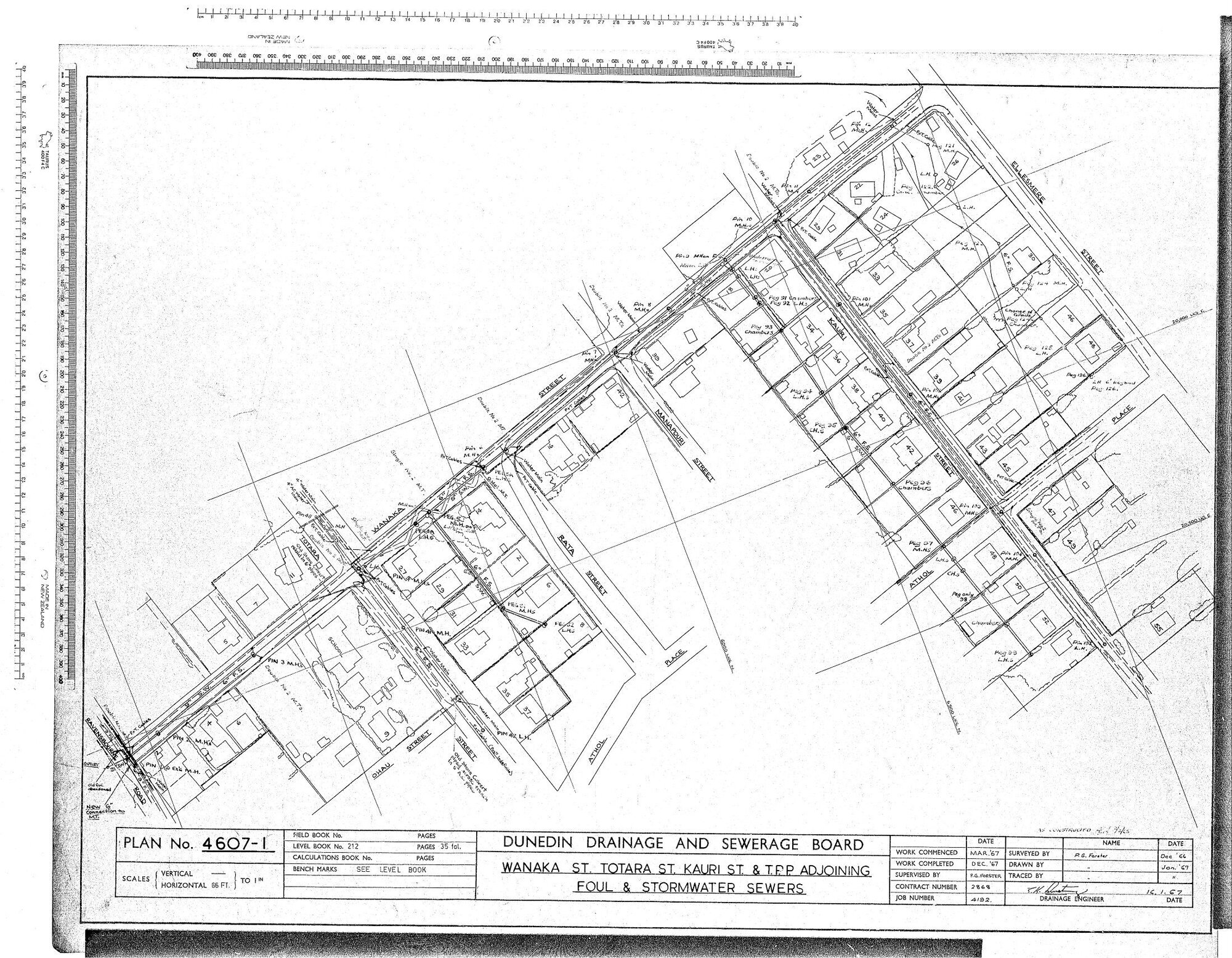 WANAKA ST.  TOTARA ST.  KAURI ST. &amp; T.P.P. ADJOINING FOUL &amp; STORMWATER SEWERS