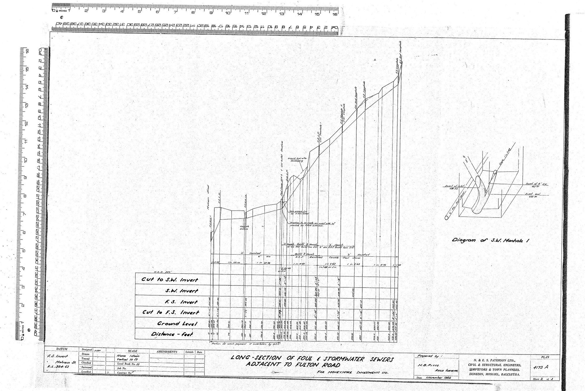 LONG - SECTION OF FOUL &amp; STORMWATER SEWERS ADJACENT TO FULTON ROAD