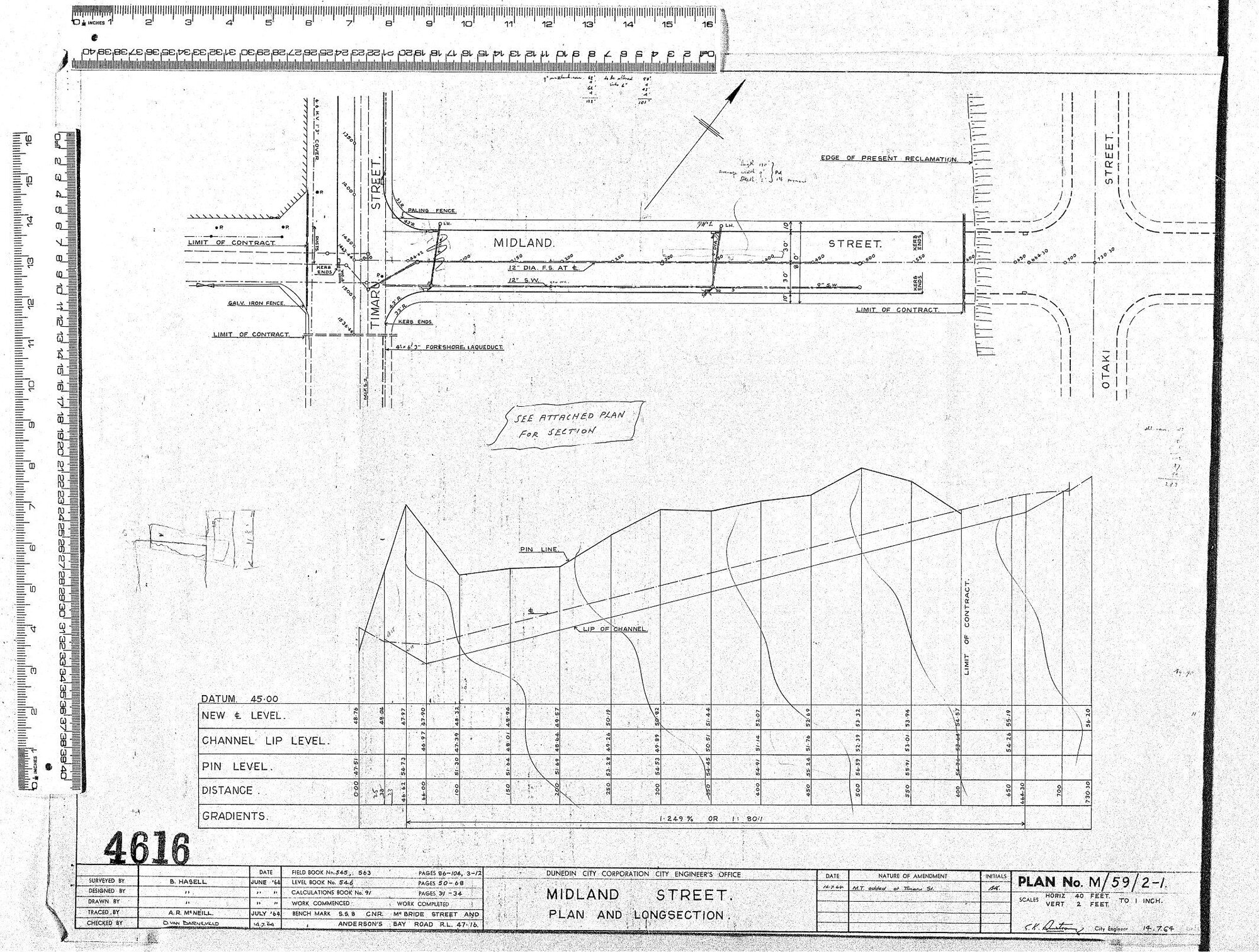 MIDLAND STREET  PLAN AND LONGSECTION
