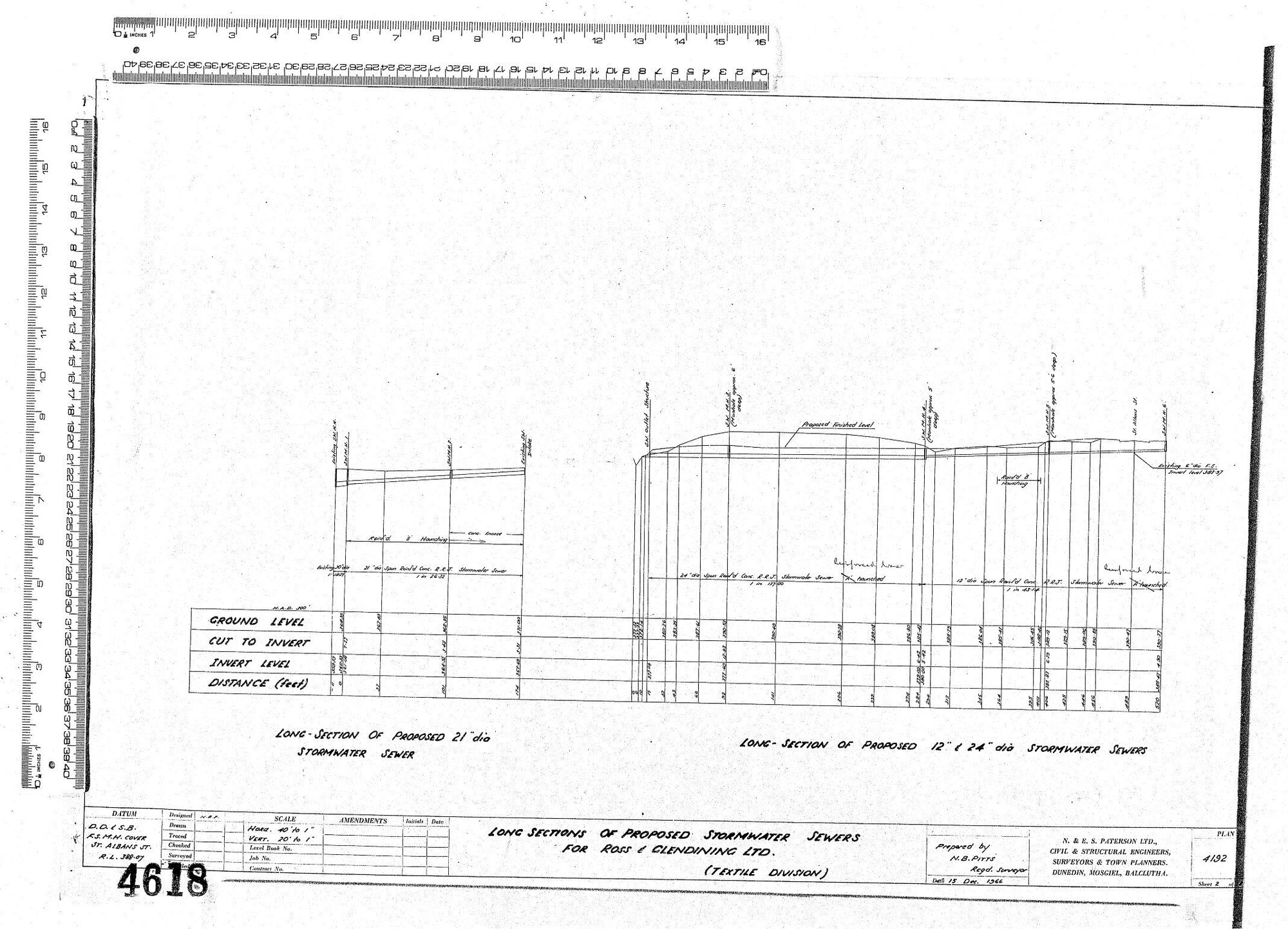 LONG SECTIONS OF PROPOSED STORMWATER SEWERS