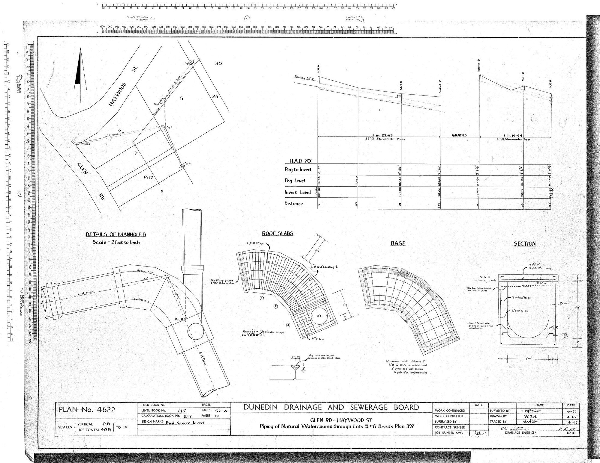 GLEN RD - HAYWOOD ST.  PIPING OF NATURAL WATERCOURSE THROUGH LOTS 5 &amp; 6 DEEDS PLAN 392