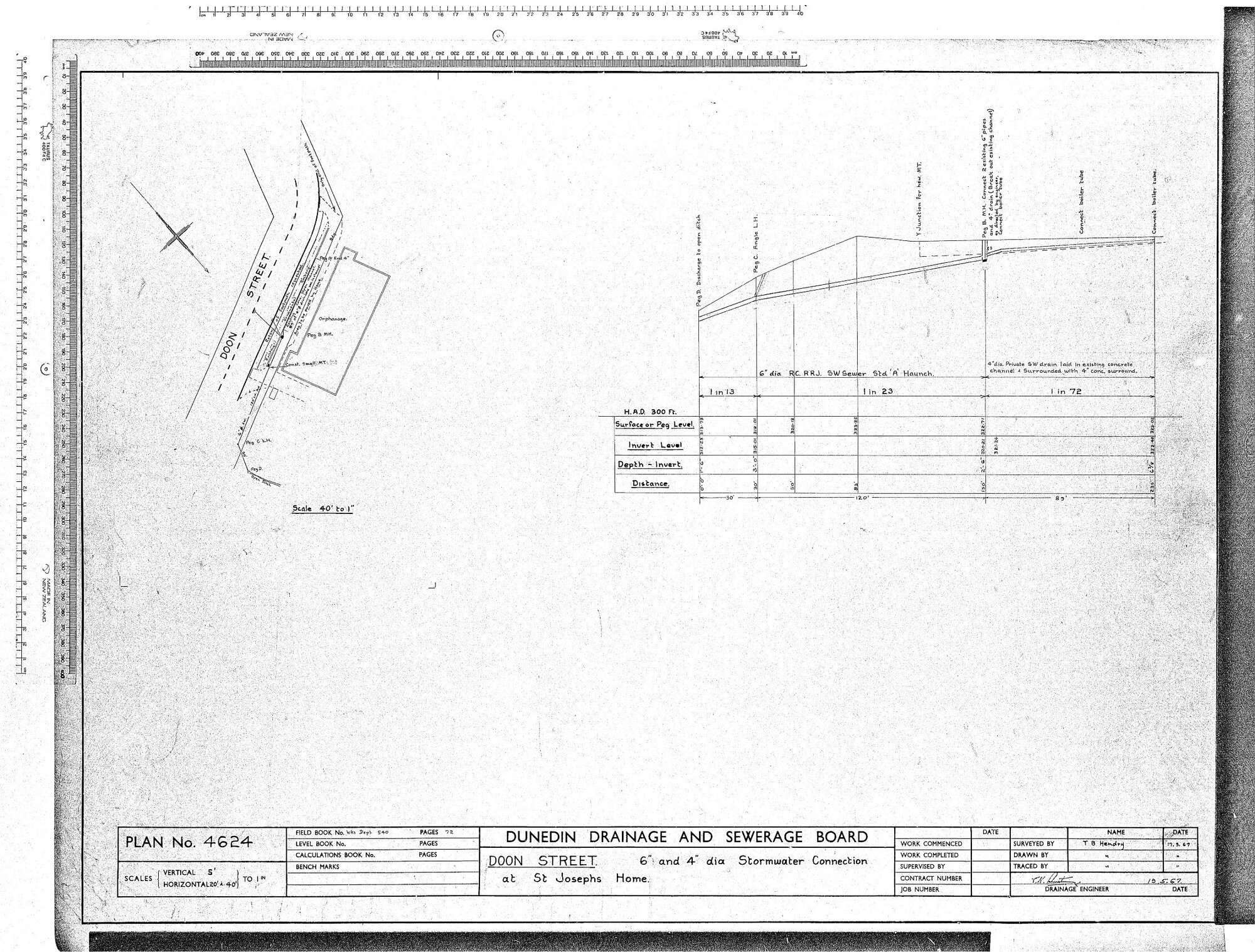 DOON STREET  6" AND 4" DIA STORMWATER CONNECTION AT ST JOSEPHS HOME