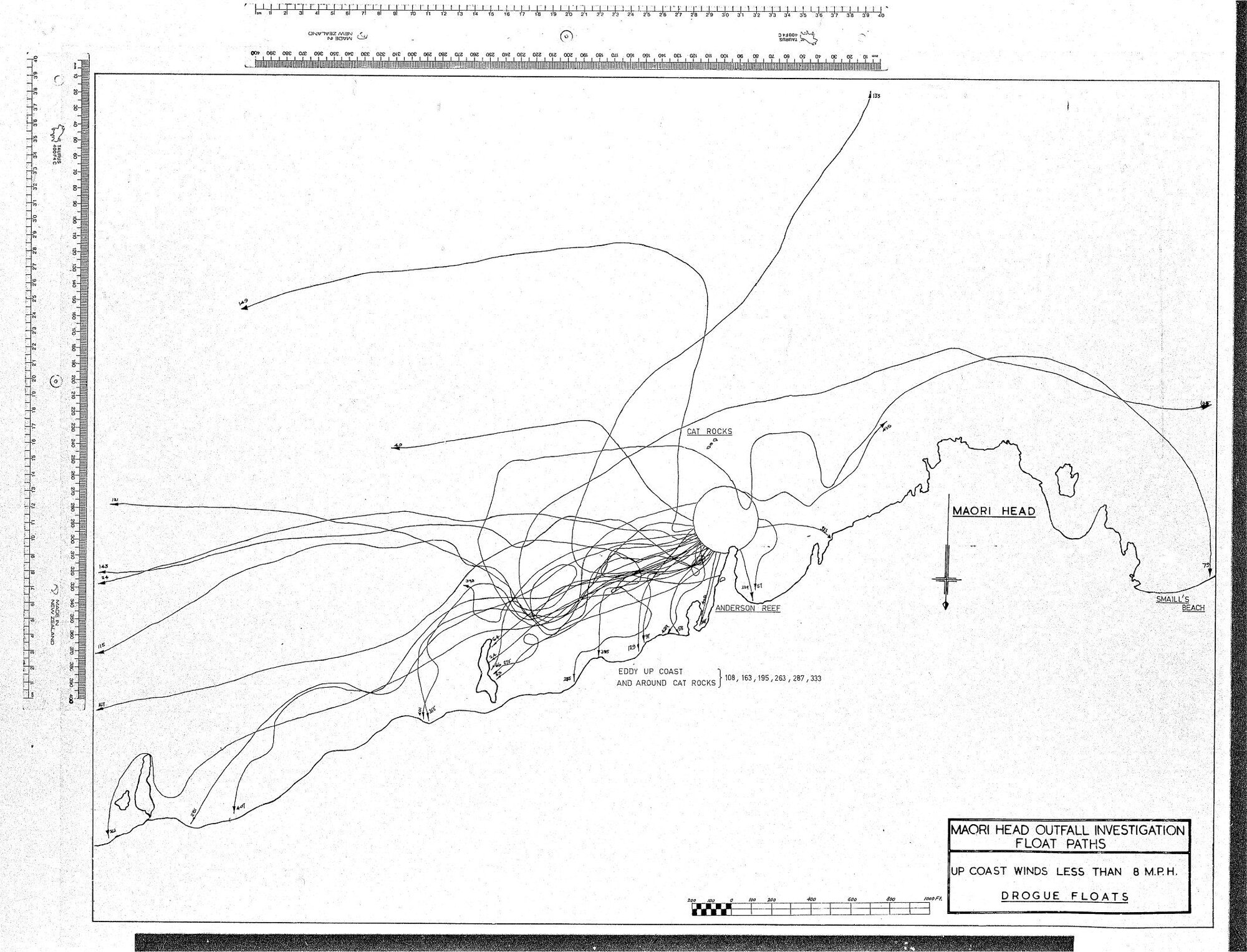 MAORI HEAD OUTFALL INVESTIGATION FLOAT PATHS