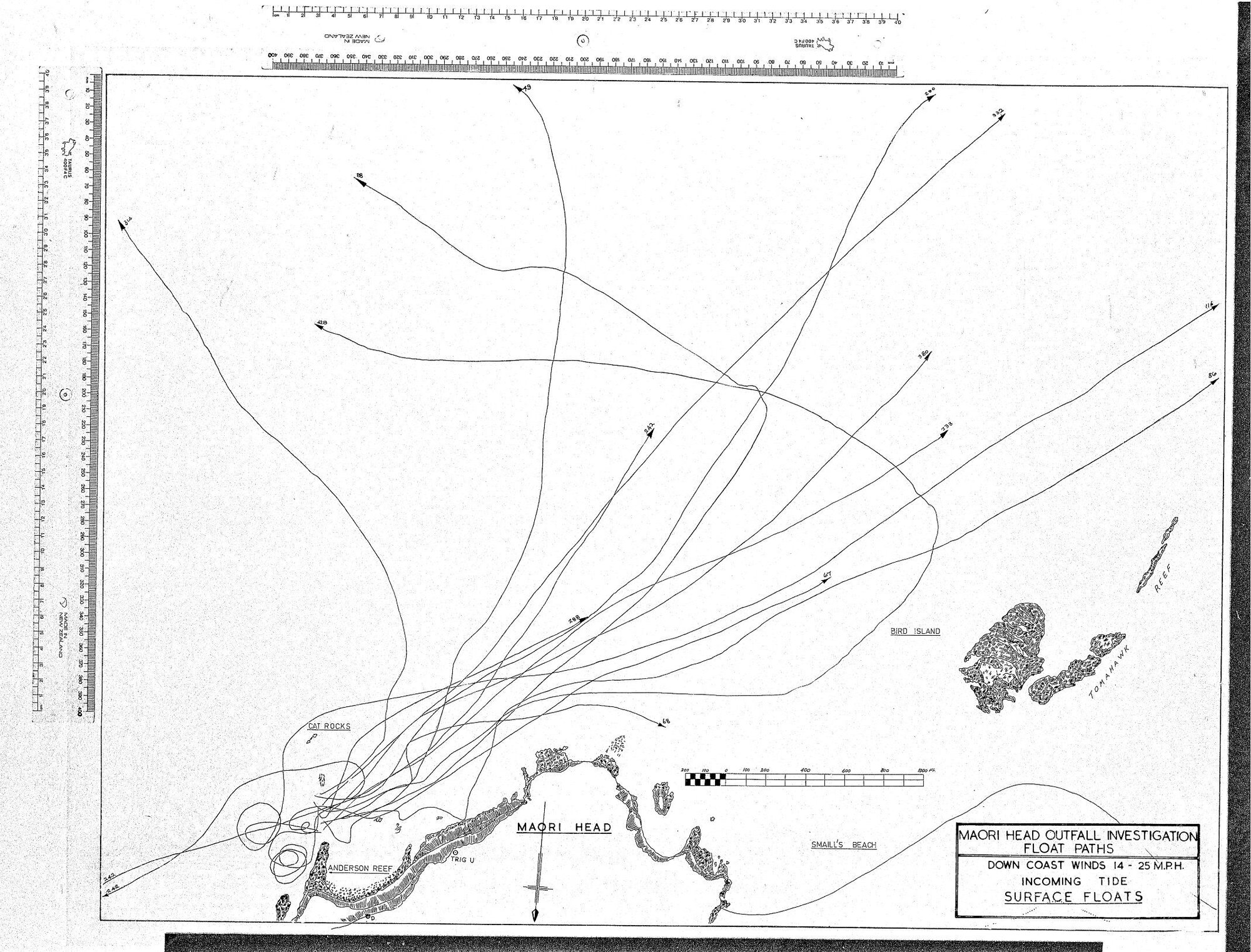 MAORI HEAD OUTFALL INVESTIGATION FLOAT PATHS