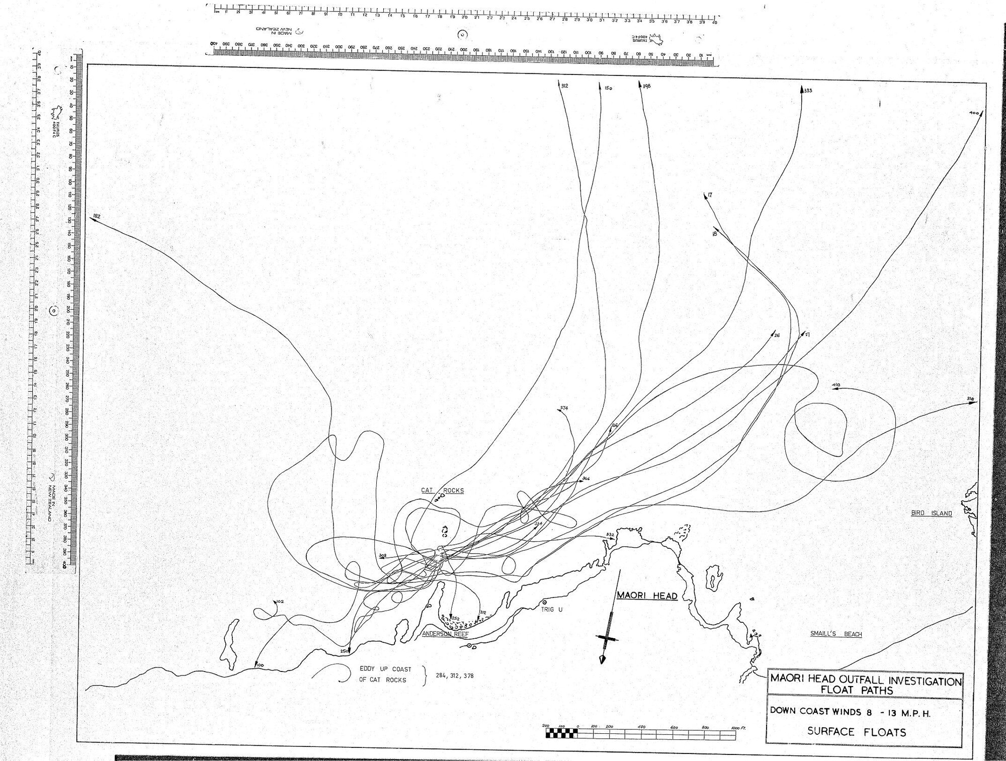 MAORI HEAD OUTFALL INVESTIGATION FLOAT PATHS