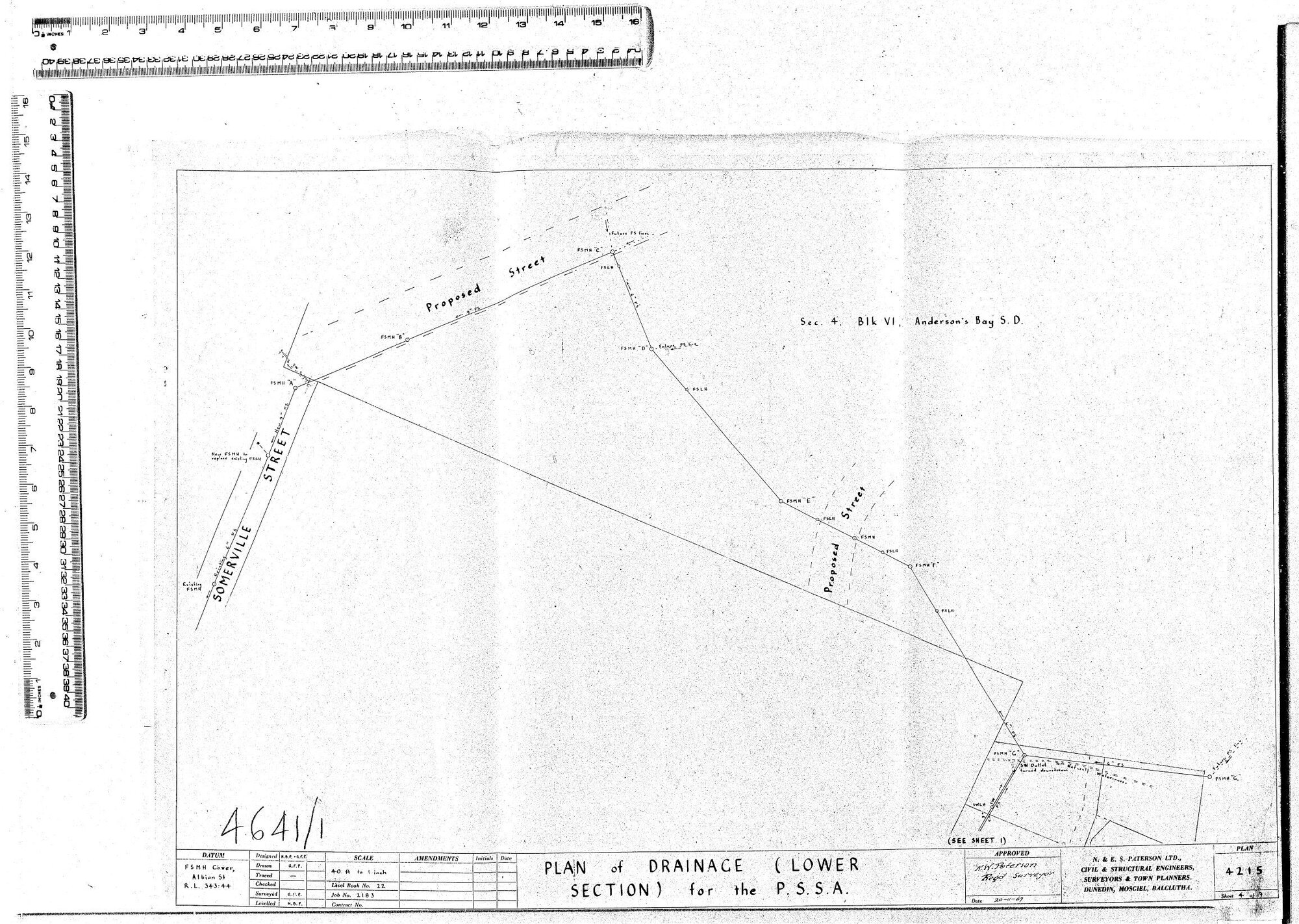PLAN OF DRAINAGE (LOWER SECTION) FOR THE P.S.S.A