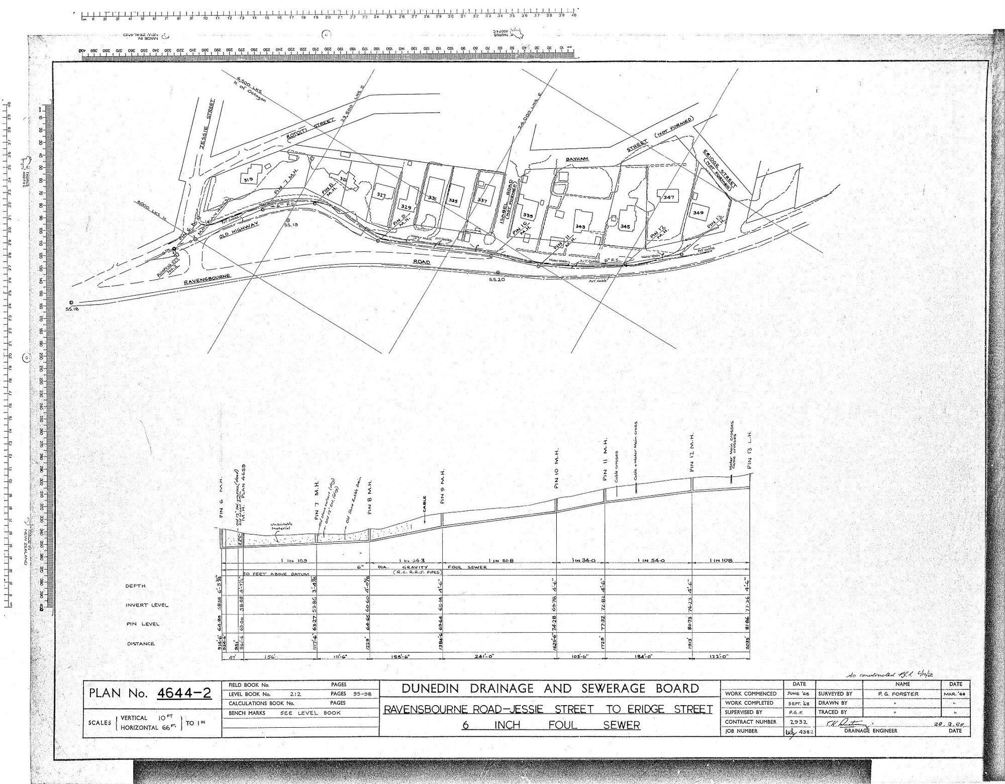 RAVENSBOURNE ROAD - JESSIE STREET TO ERIDGE STREET 6" FOUL SEWER