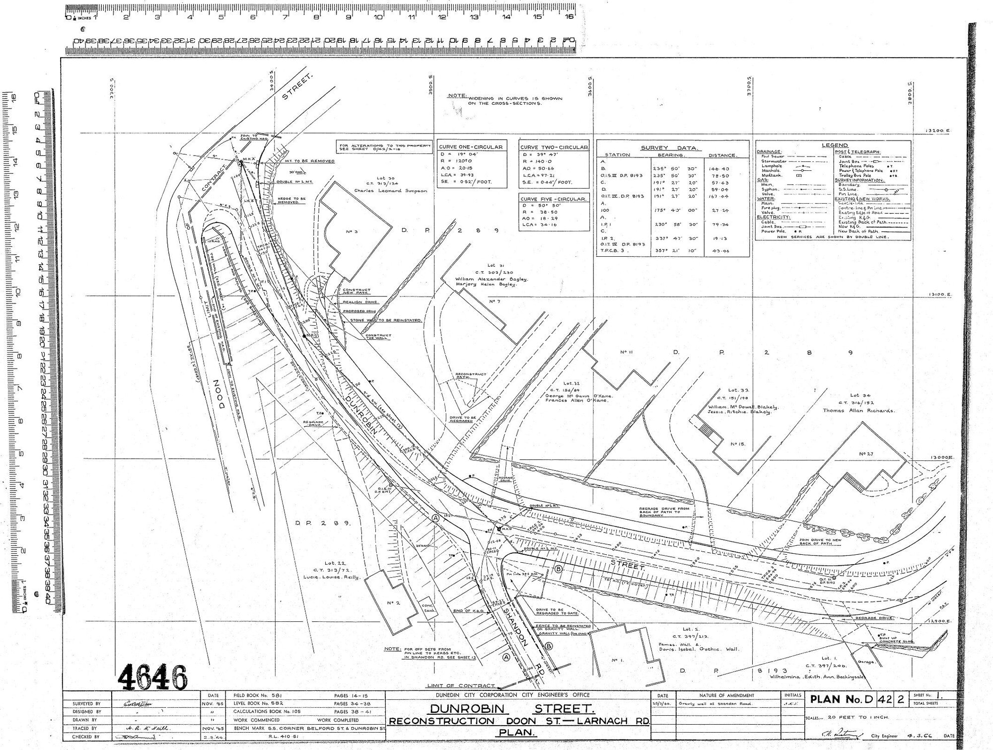 DUNROBIN STREET RECONSTRUCTION DOON ST. - LARNACH RD. PLAN
