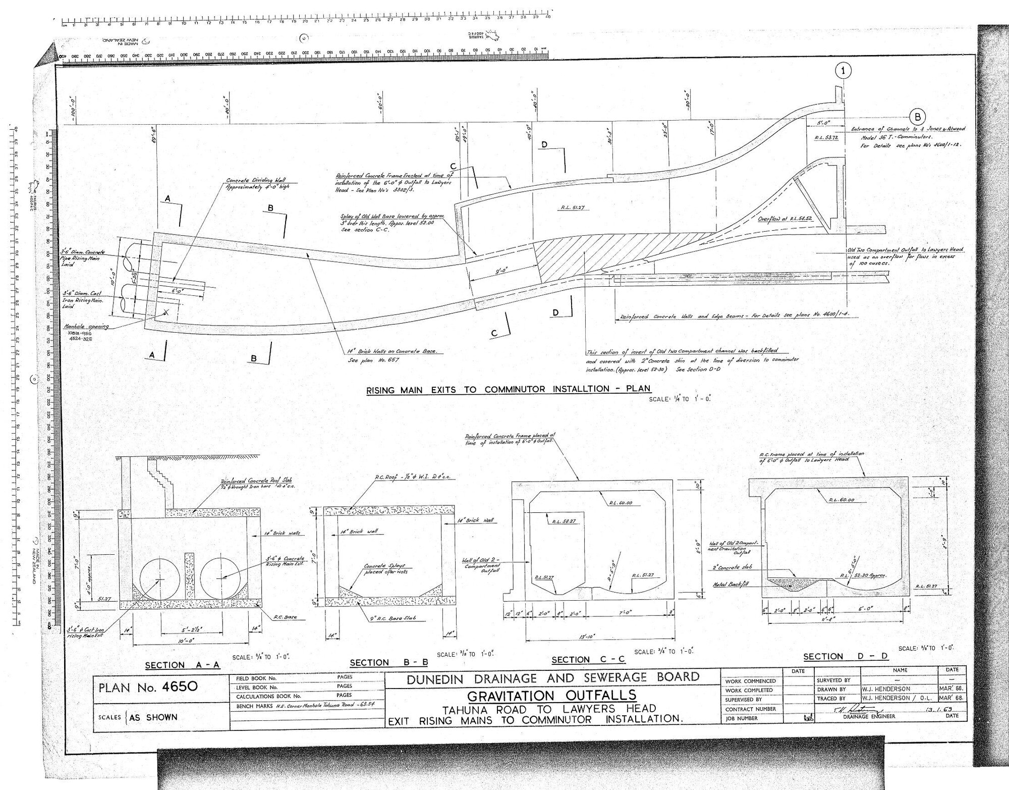 GRAVITATION OUTFALLS TAHUNA ROAD TO LAWYERS HEAD  EXIT RISING MAINS TO COMMINUTOR INSTALLATION
