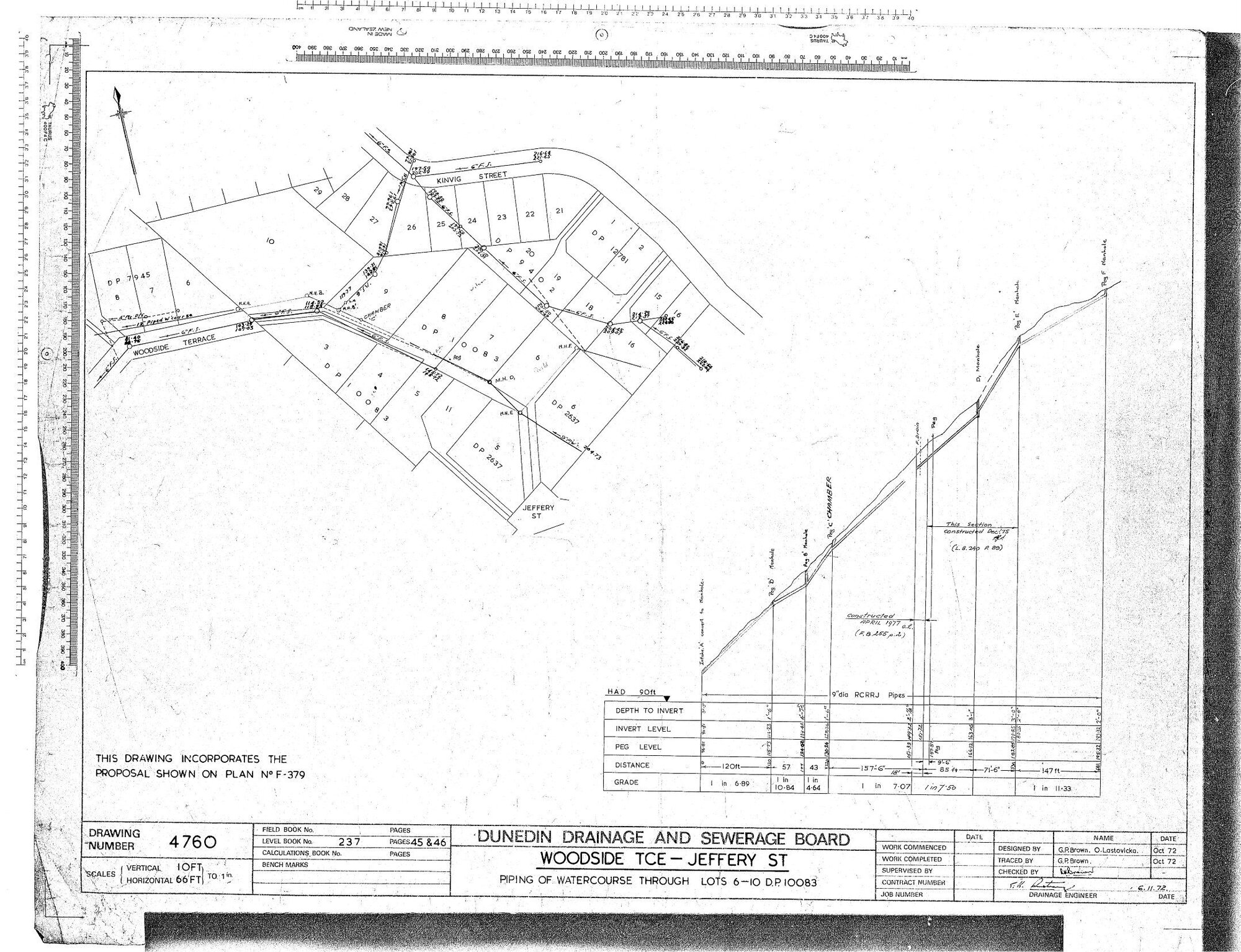 WOODSIDE TERRACE - JEFFERY STREET - PIPING OF WATERCOURSE THROUGH LOTS 6-10 D.P. 10083