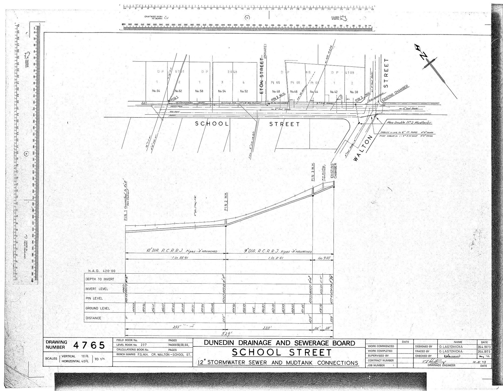 SCHOOL STREET 12" STORMWATER SEWER AND MUDTANK CONNECTIONS