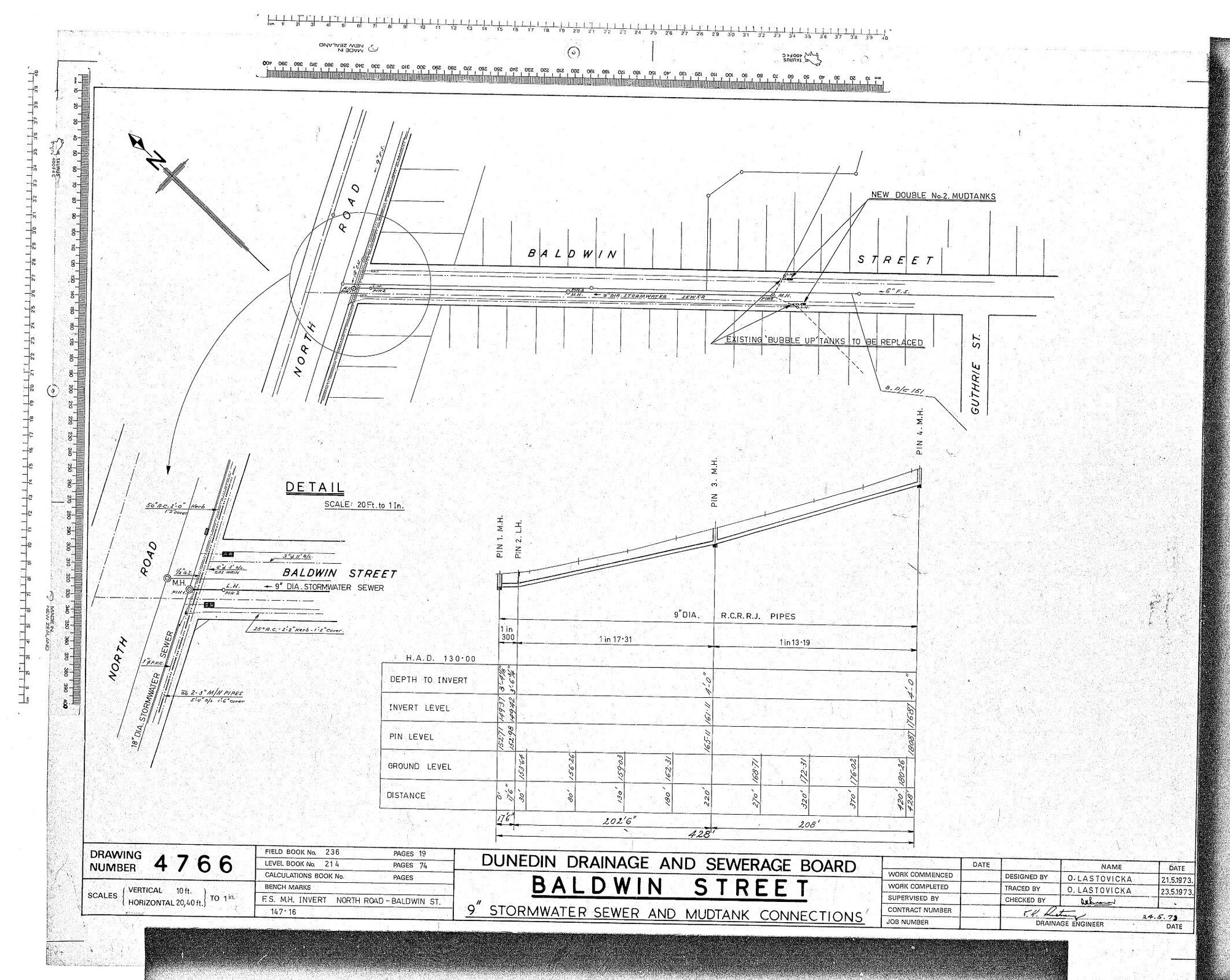 BALDWIN STREET 9" STORMWATER SEWER AND MUDTANK CONNECTIONS