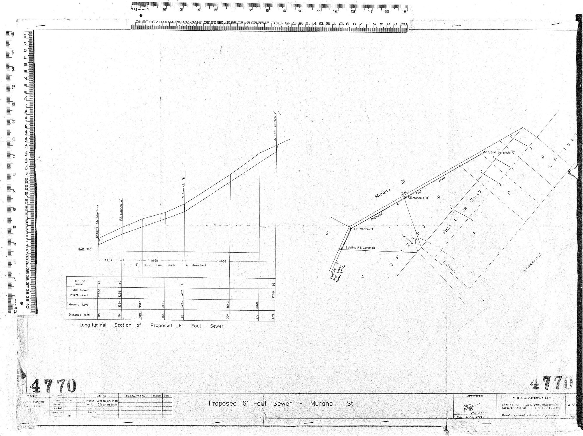 PROPOSED 6" FOUL SEWER - MURANO STRET