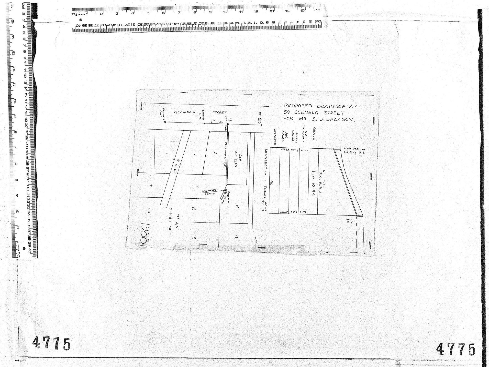 PROPOSED DRAINAGE AT 59 GLENELG STREET FOR MR S. J. JACKSON