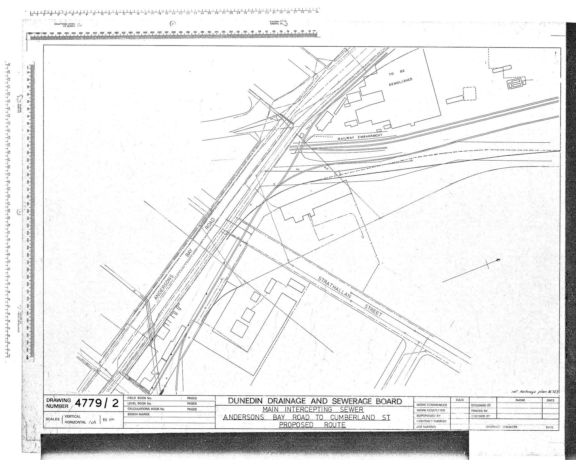 MAIN INTERCETING SEWER ANDERSONS BAY ROAD TO CUMBERLAND ST PROPOSED ROUTE