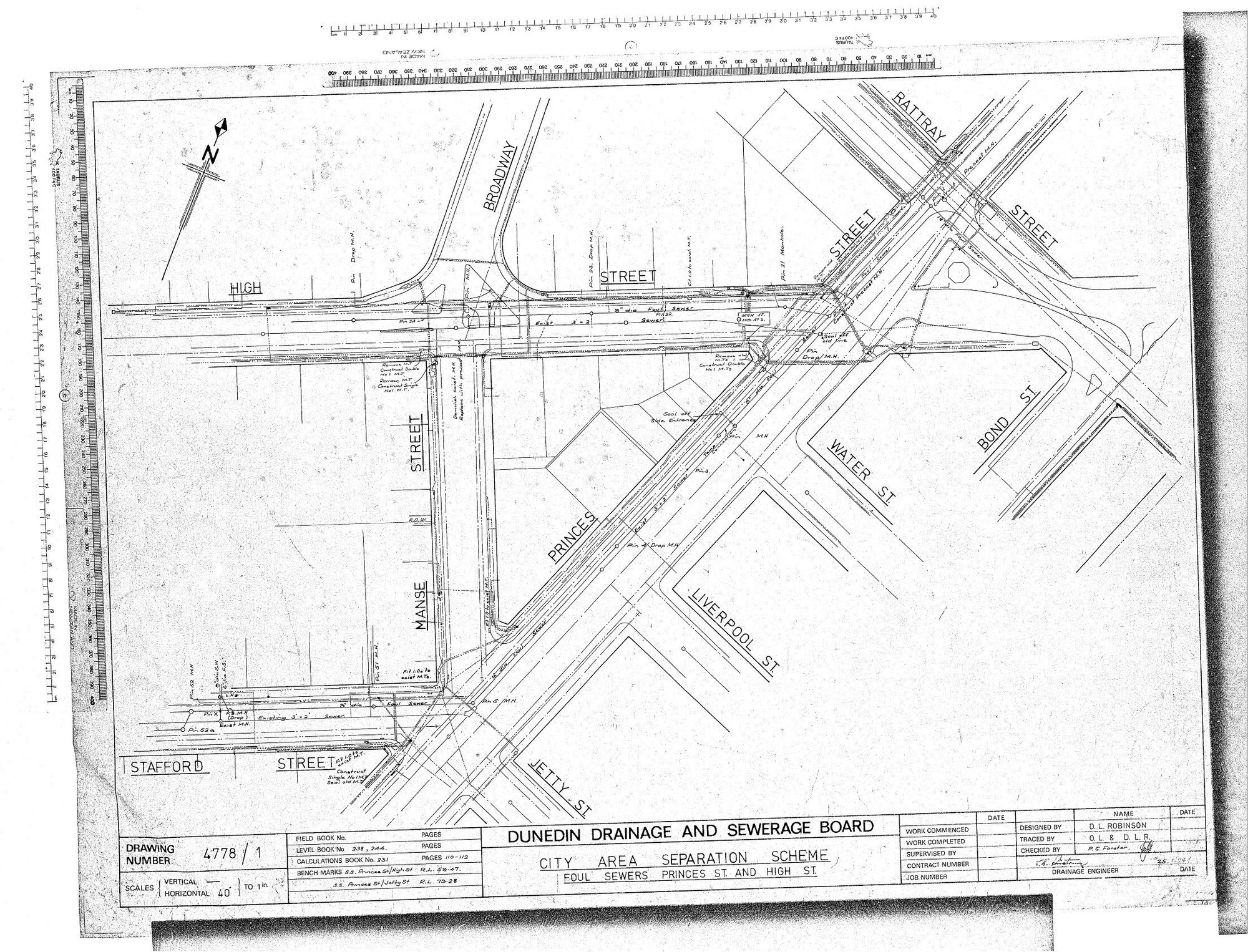 CITY AREA SEPARATION SCHEME FOUL SEWERS PRINCES STREET AND HIGH STREET