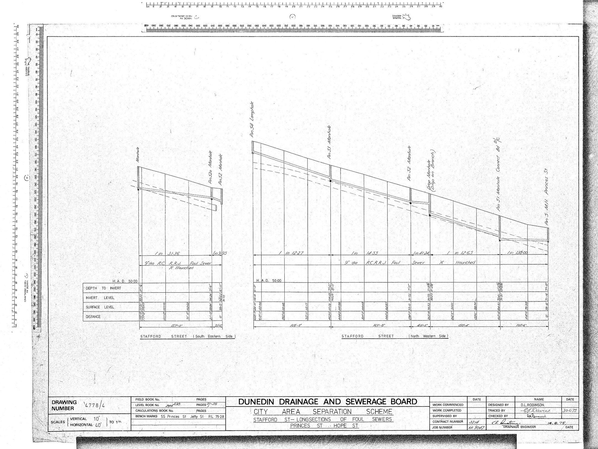 CITY AREA SEPARATION SCHEME STAFFORD STREET - LONSECTIONS OF FOUL SEWERS PRINCES ST - HOPE ST