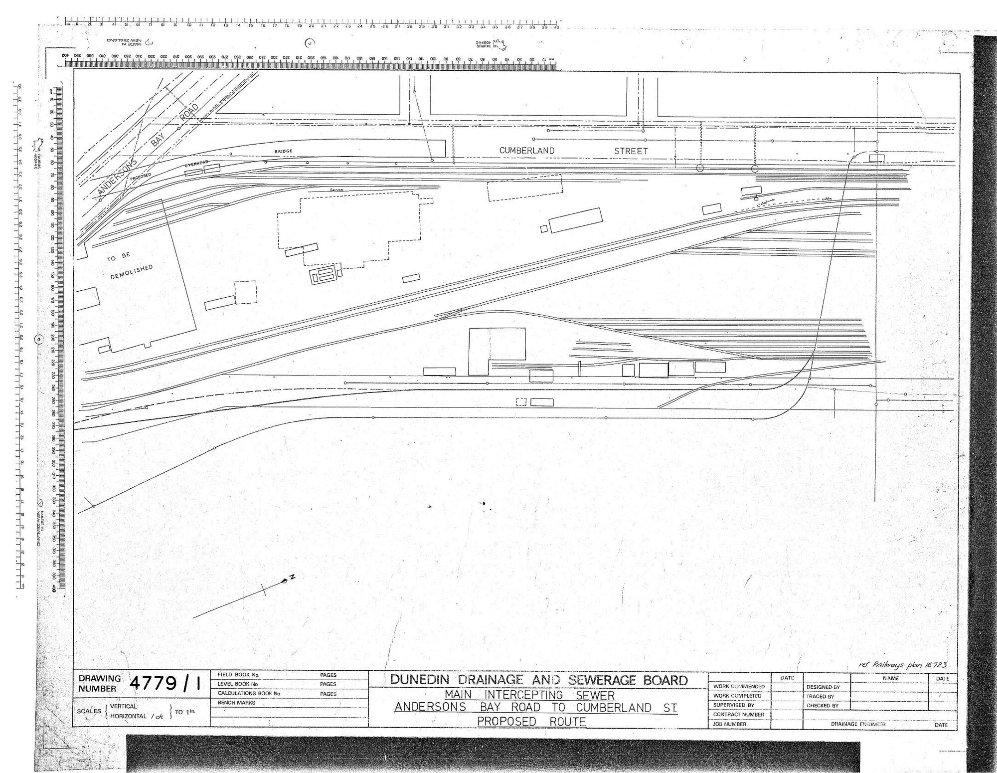 MAIN INTERCETING SEWER ANDERSONS BAY ROAD TO CUMBERLAND ST PROPOSED ROUTE