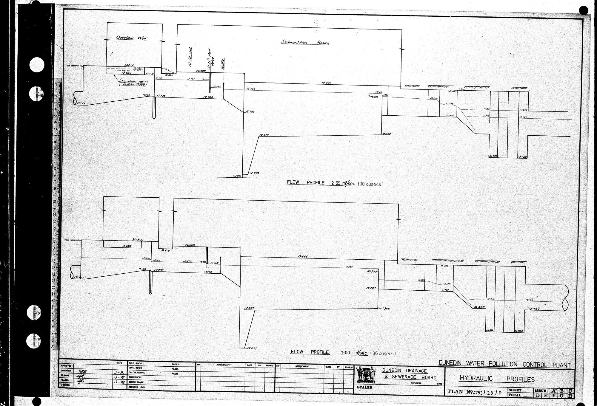 DUNEDIN WATER POLLUTION CONTROL PLANT - HYDRAULIC PROFILES