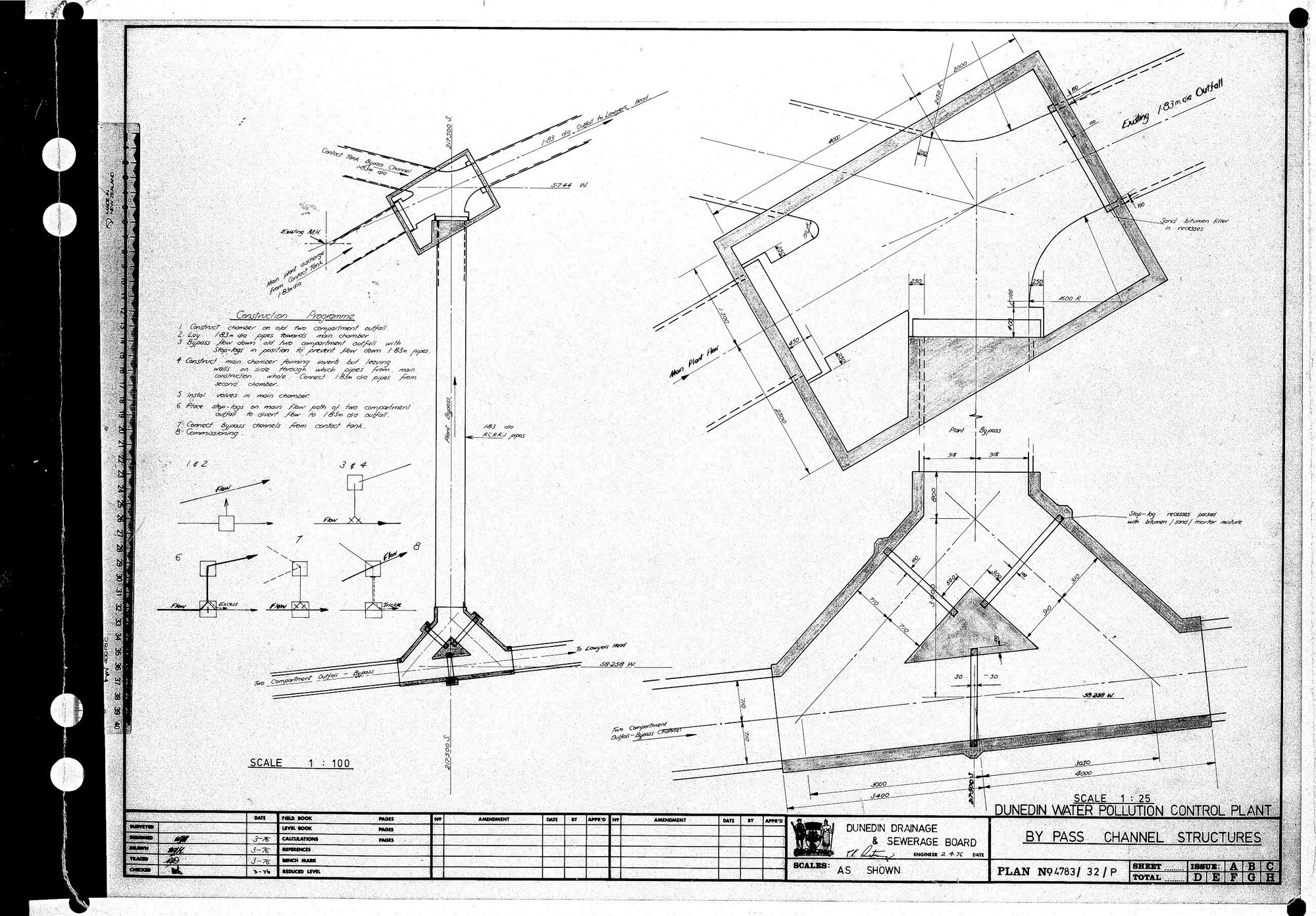 DUNEDIN WATER POLLUTION CONTROL PLANT - BY PASS CHANNEL STRUCTURES