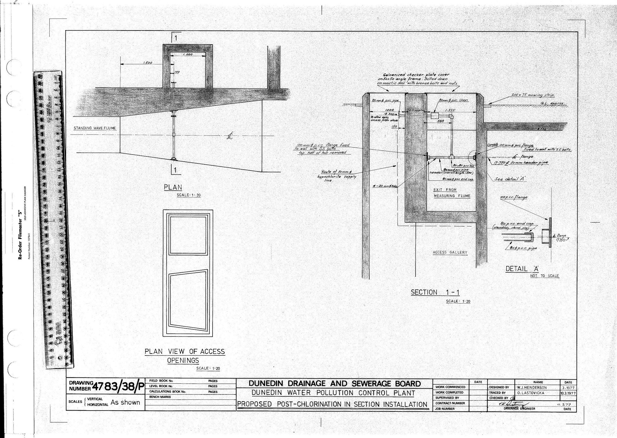 DUNEDIN WATER POLLUTION CONTROL PLANT - PROPOSED POST-CHLORINATION IN SECTION INSTALLATION