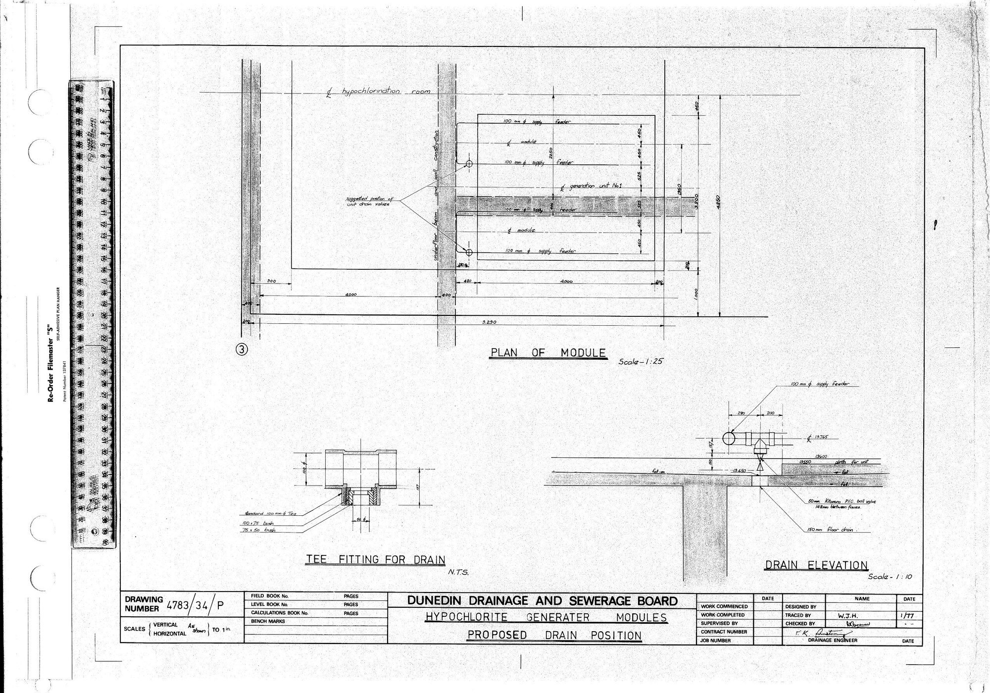 HYPOCHLORITE GENERATER MODULES PROPOSED DRAIN POSITION